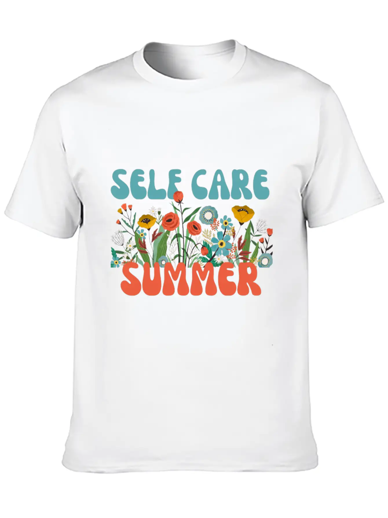 Self Care Summer Basic Graphic T-Shirt – Daily Comfort In Soft Cotton