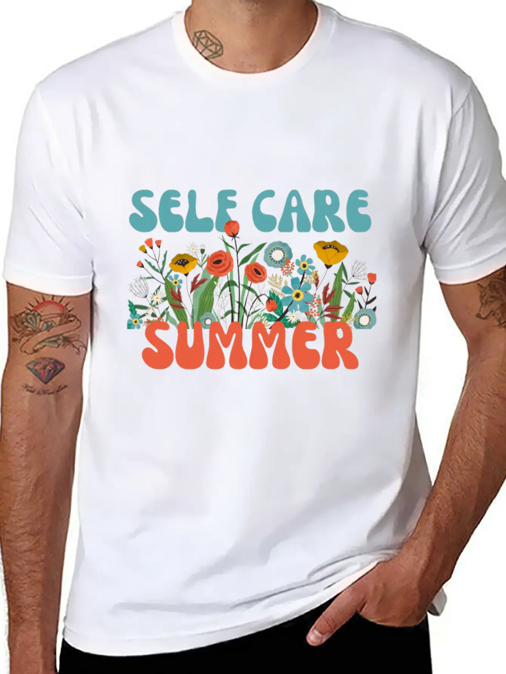Self Care Summer Basic Graphic T-Shirt – Daily Comfort In Soft Cotton