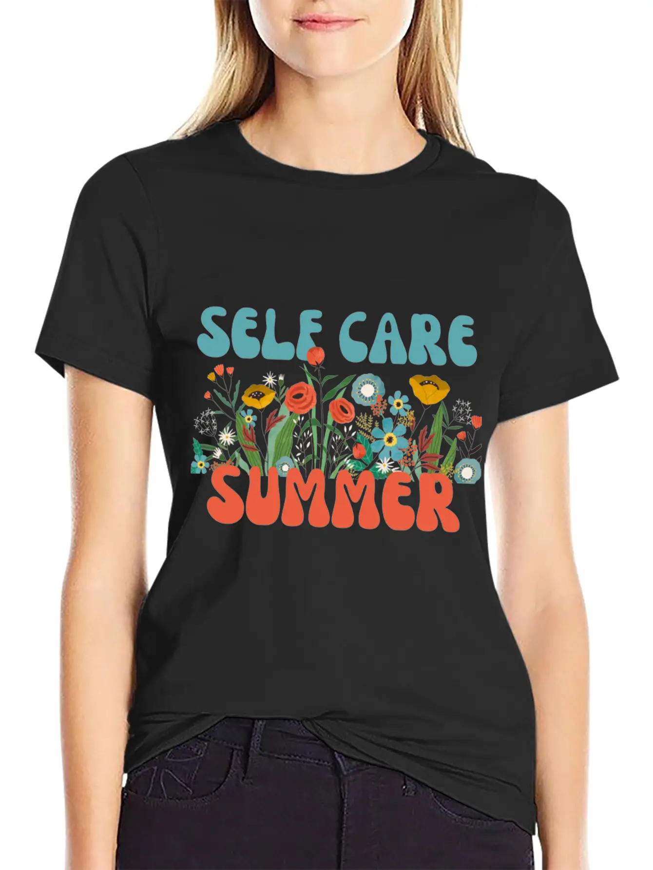 Self Care Summer Basic Graphic T-Shirt – Daily Comfort In Soft Cotton