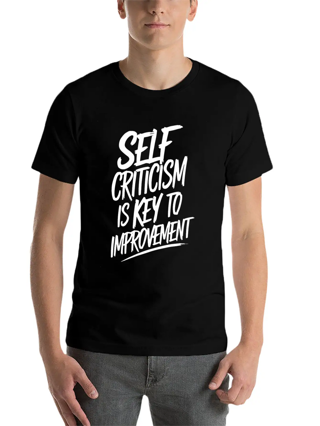 Self Criticism Is Key To Improvement Basic Graphic T-Shirt – Daily Comfort In Soft Cotton