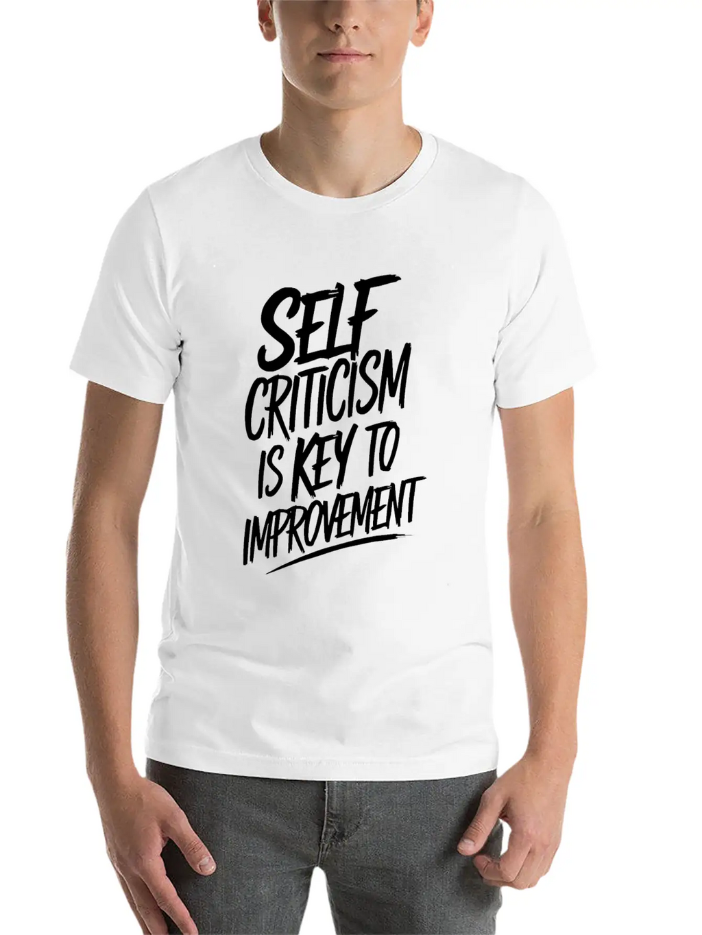 Self Criticism Is Key To Improvement Basic Graphic T-Shirt – Daily Comfort In Soft Cotton