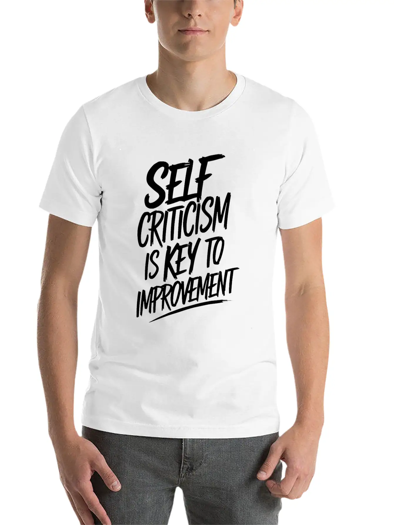 Self Criticism Is Key To Improvement Basic Graphic T-Shirt – Daily Comfort In Soft Cotton