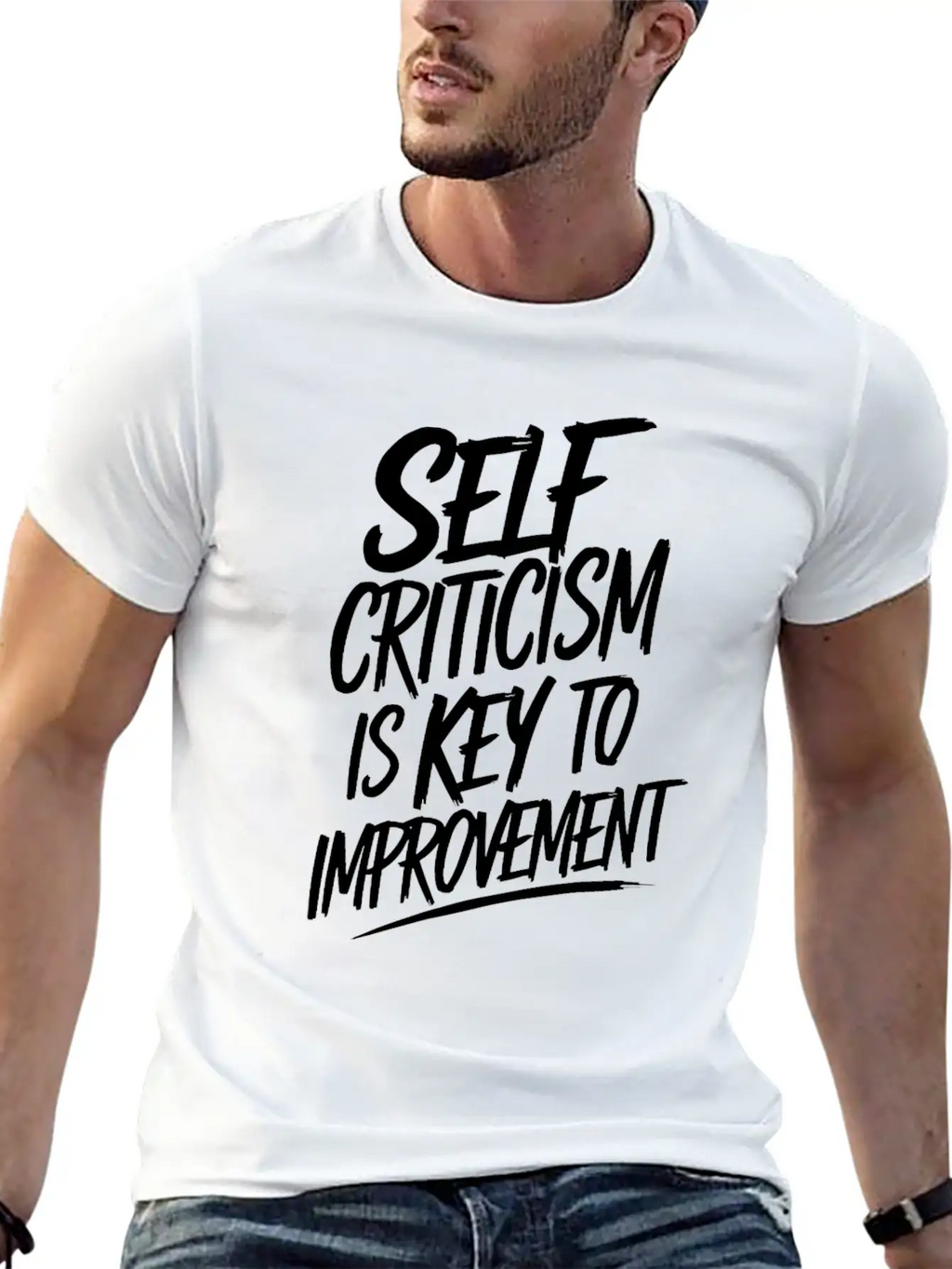 Self Criticism Is Key To Improvement Basic Graphic T-Shirt – Daily Comfort In Soft Cotton