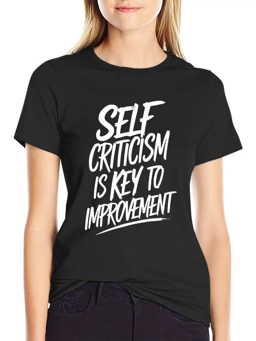 Self Criticism Is Key To Improvement Basic Graphic T-Shirt – Daily Comfort In Soft Cotton