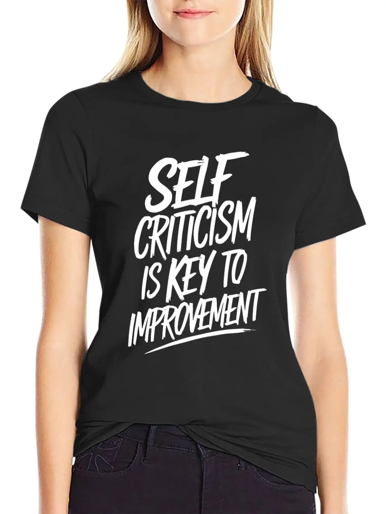 Self Criticism Is Key To Improvement Basic Graphic T-Shirt – Daily Comfort In Soft Cotton