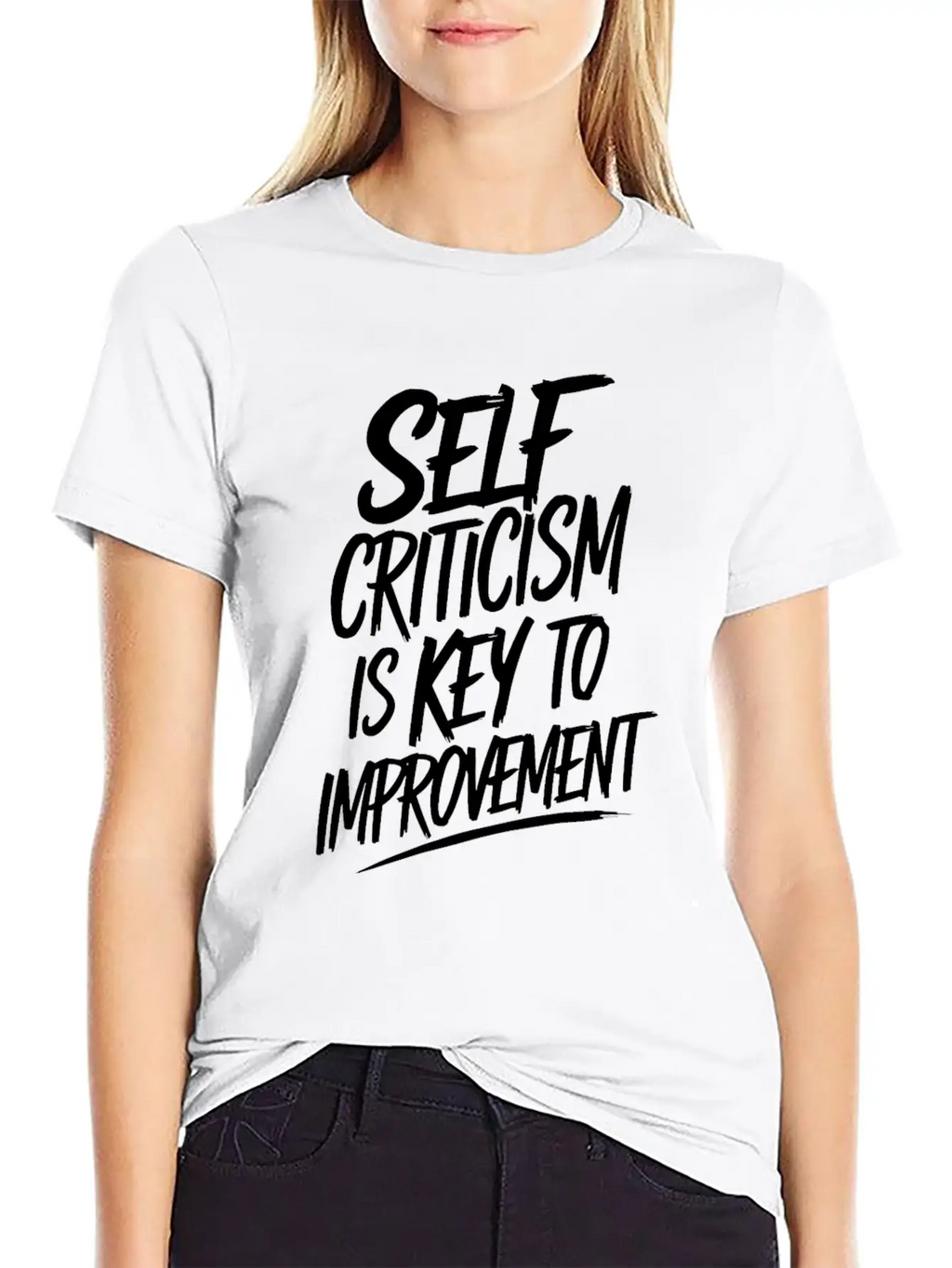 Self Criticism Is Key To Improvement Basic Graphic T-Shirt – Daily Comfort In Soft Cotton