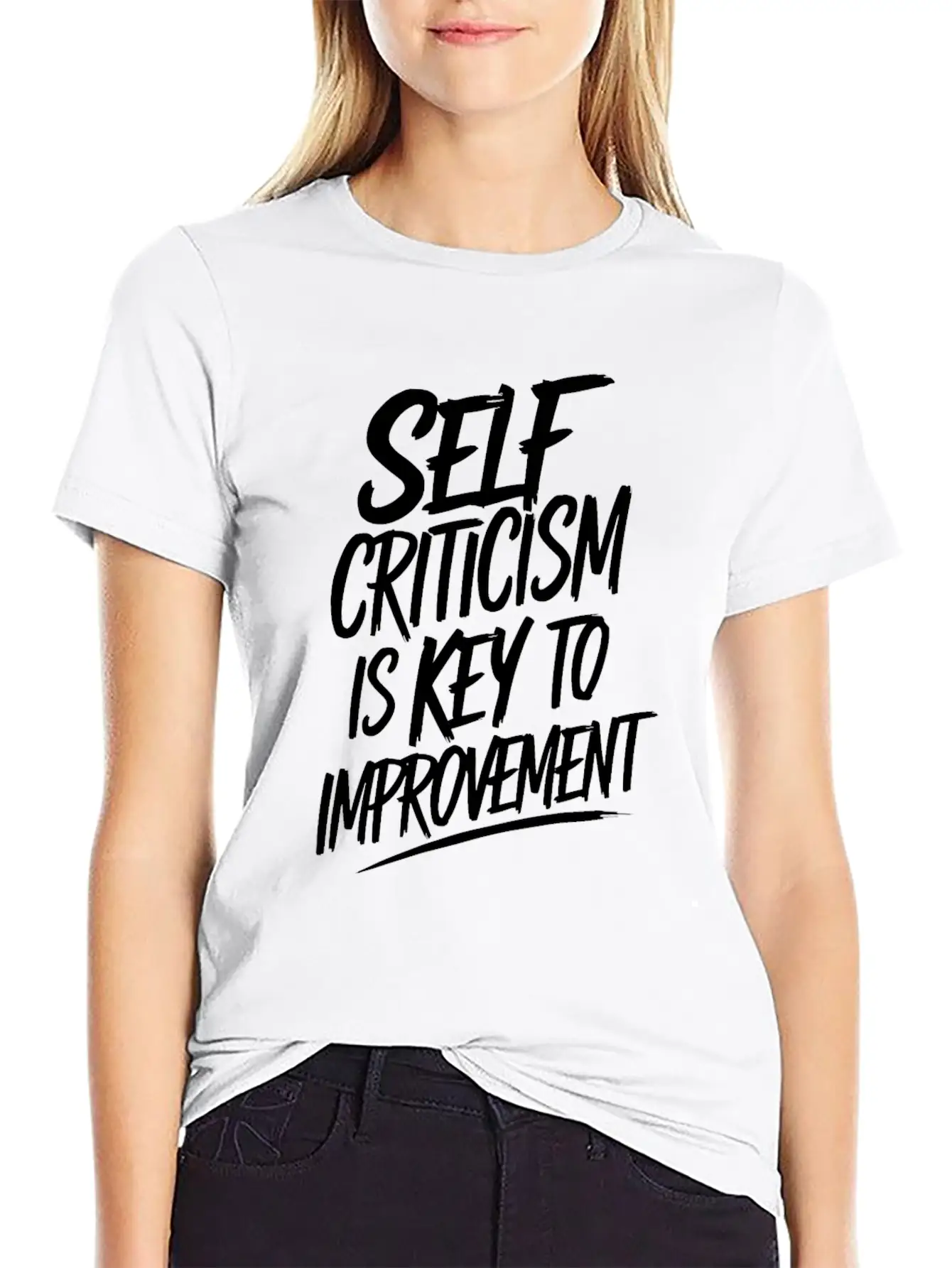 Self Criticism Is Key To Improvement Basic Graphic T-Shirt – Daily Comfort In Soft Cotton