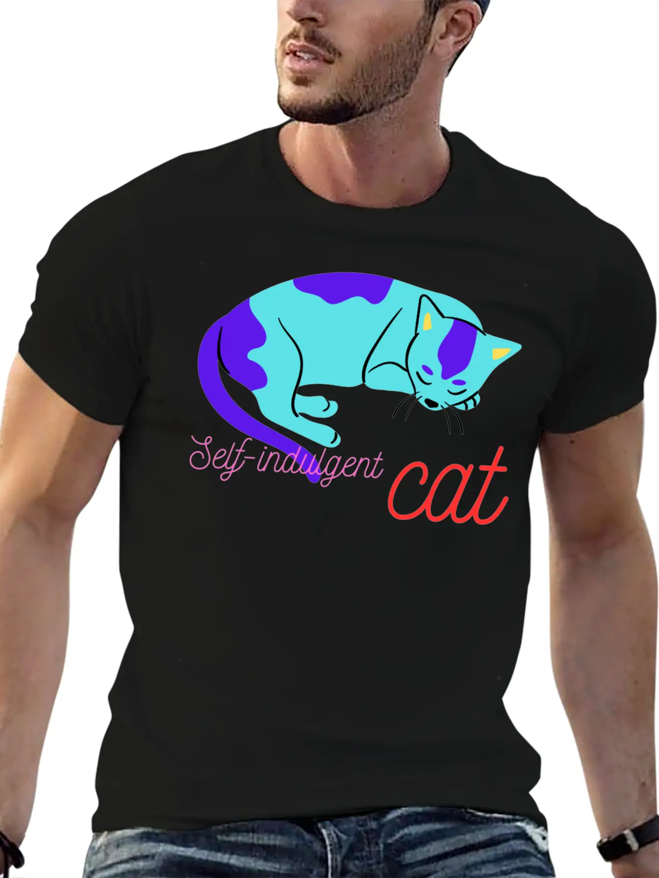 Self Indulgent Cat Stylish Everyday T-Shirt – Unisex Basic Cotton Tee