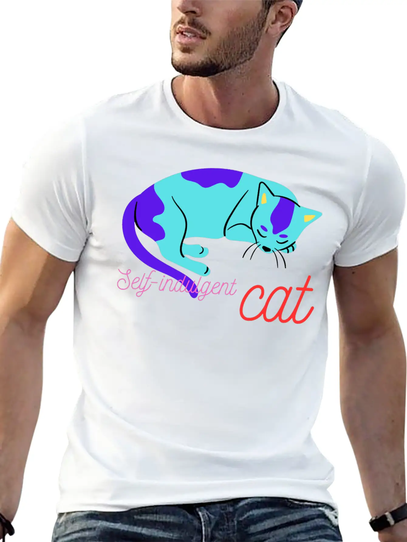 Self Indulgent Cat Stylish Everyday T-Shirt – Unisex Basic Cotton Tee