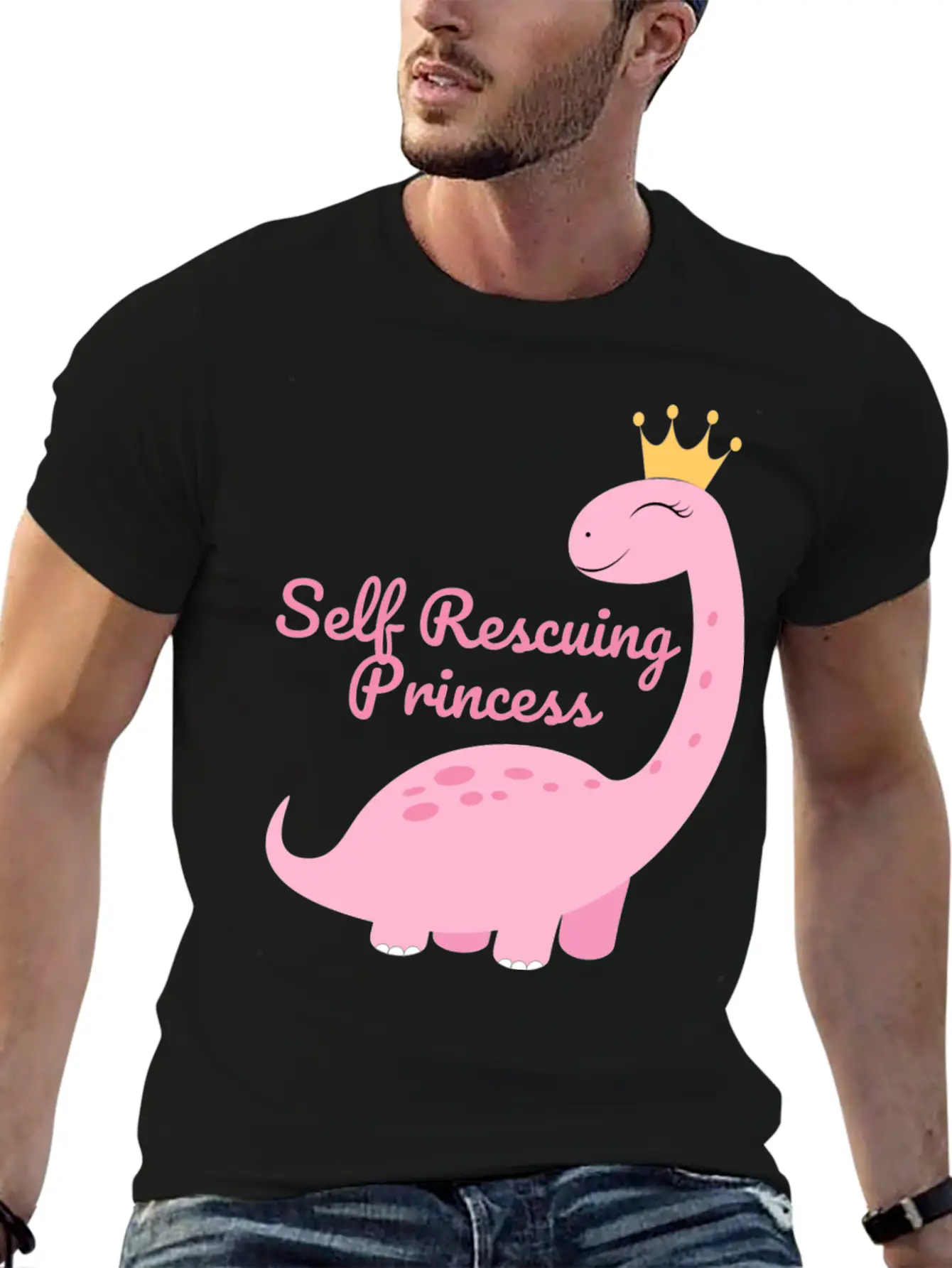 Self Rescuing Princess Unisex Casual T-Shirt – Clean Design For Daily Comfort
