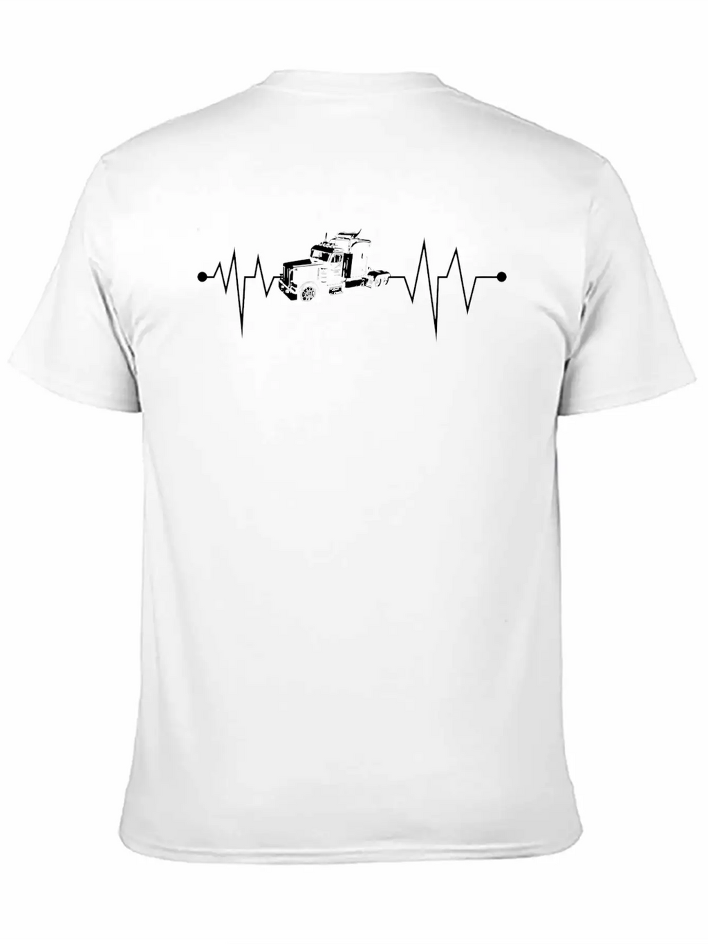 Semi-Truck Driver Heartbeat Proud Trucking Career Breathable Soft Cotton T-Shirt – Timeless Casual Look