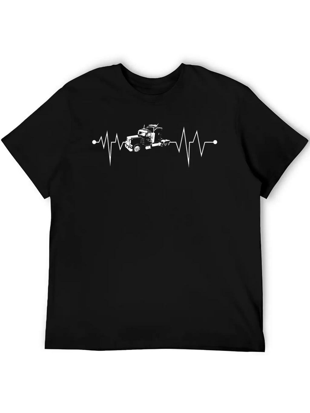Semi-Truck Driver Heartbeat Proud Trucking Career Breathable Soft Cotton T-Shirt – Timeless Casual Look