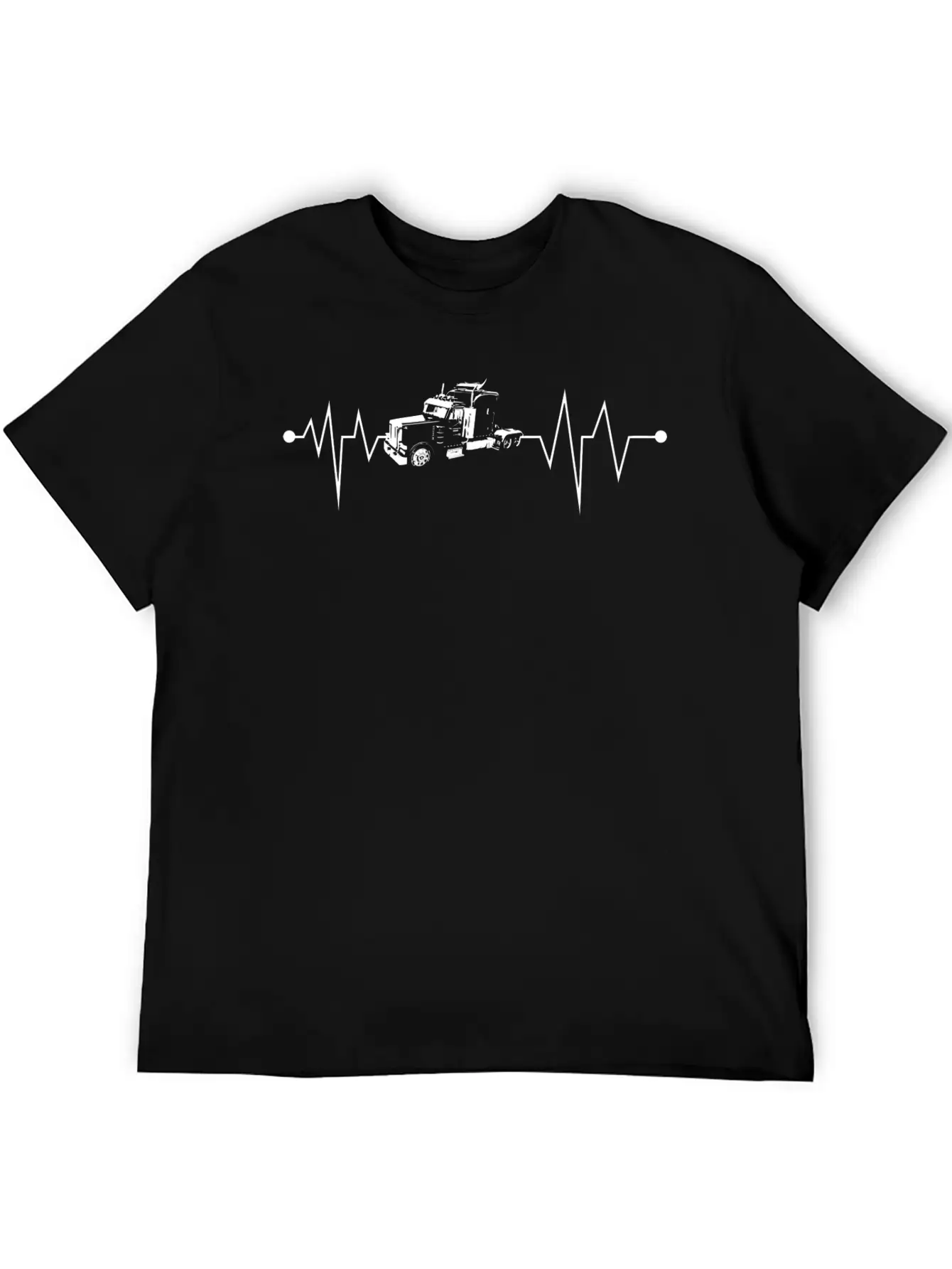 Semi-Truck Driver Heartbeat Proud Trucking Career Breathable Soft Cotton T-Shirt – Timeless Casual Look