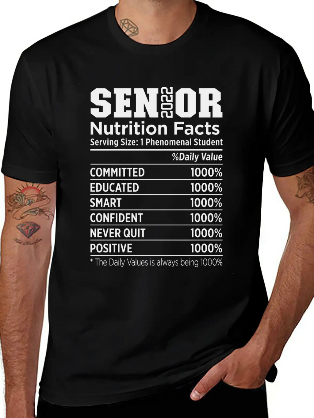 Senior 2022 Nutrition Facts Funny Class Of 2022 Timeless Short Sleeve Tee – Comfy And Minimalist Design