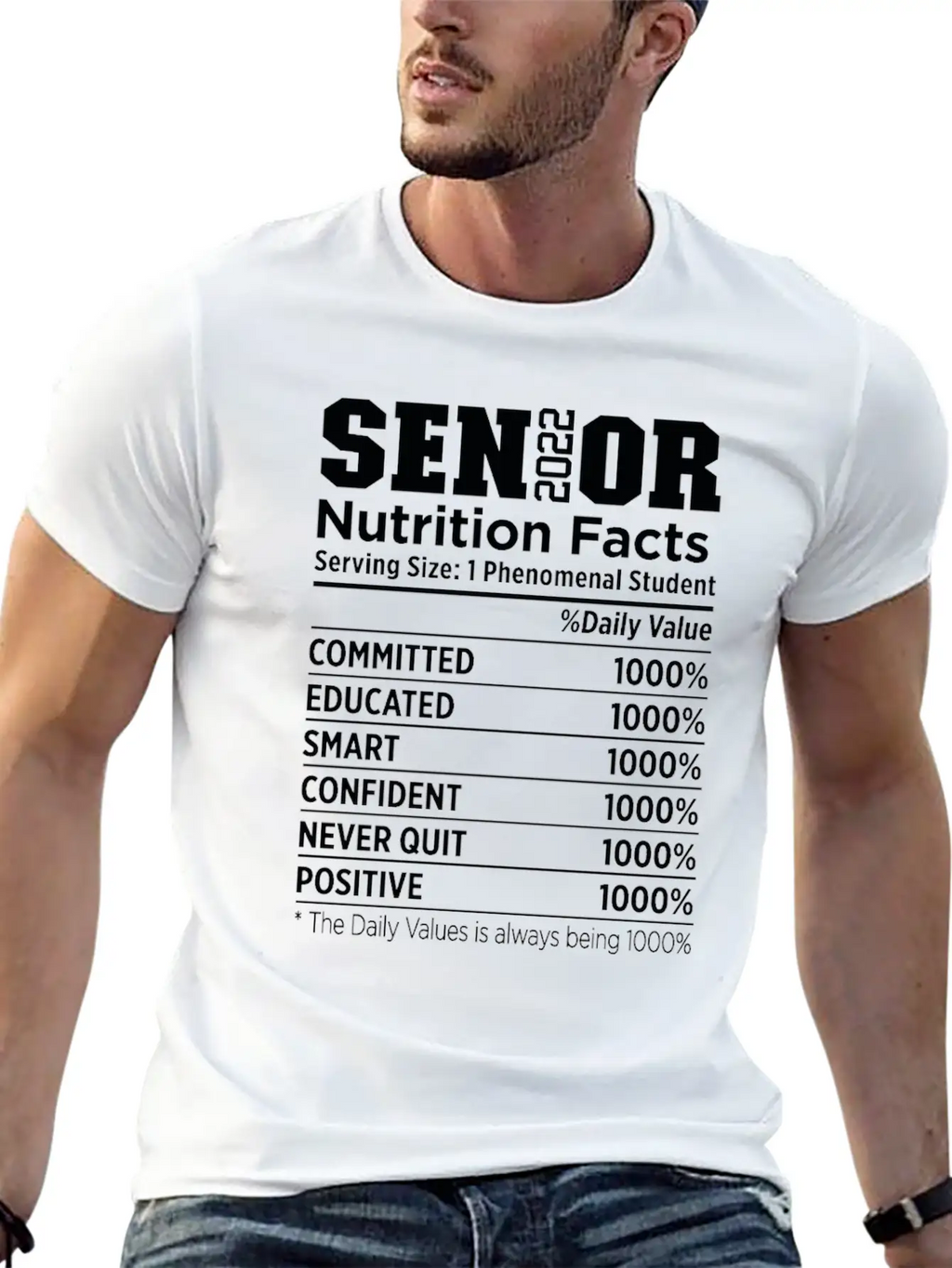 Senior 2022 Nutrition Facts Funny Class Of 2022 Timeless Short Sleeve Tee – Comfy And Minimalist Design