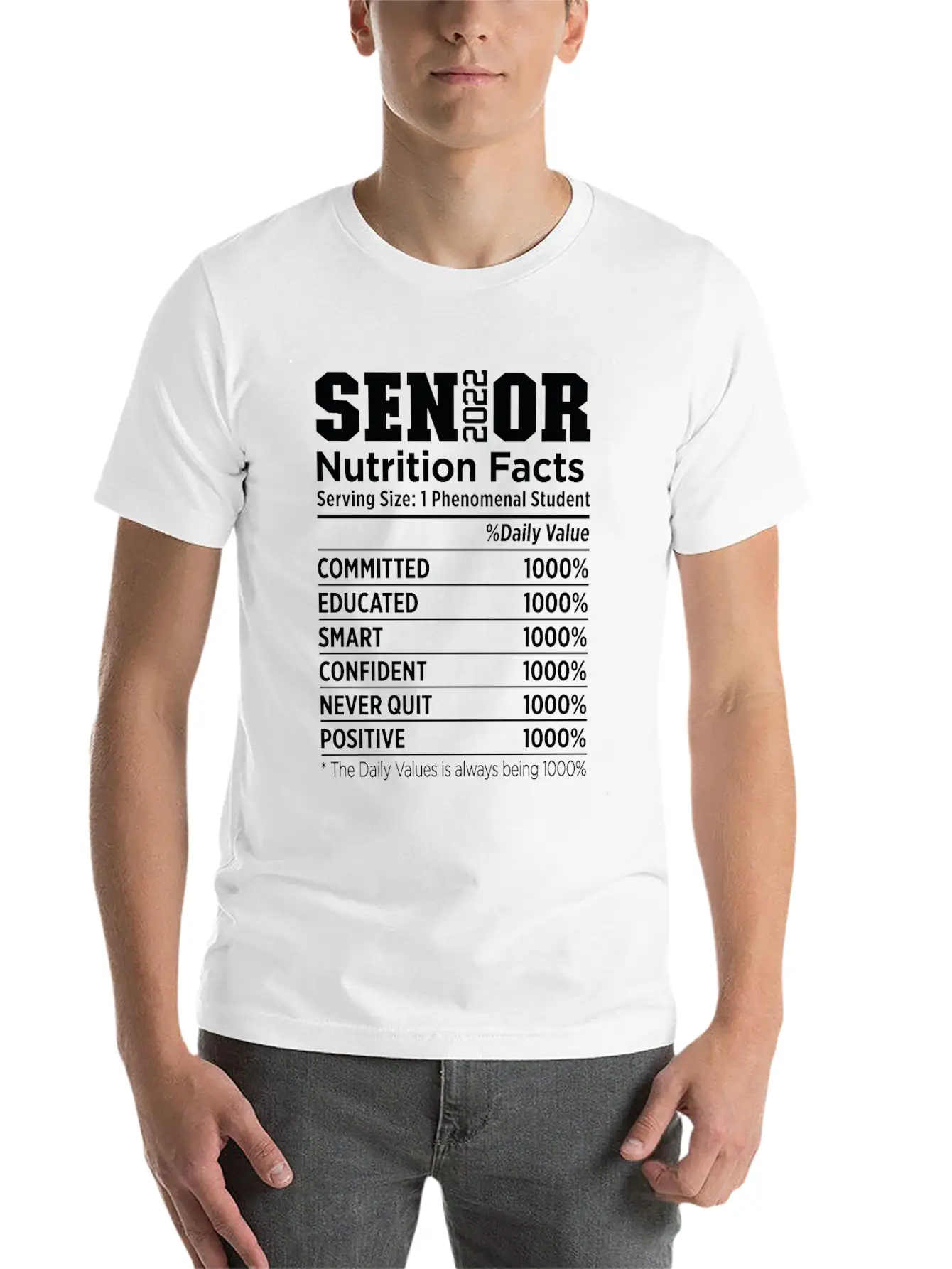 Senior 2022 Nutrition Facts Funny Class Of 2022 Timeless Short Sleeve Tee – Comfy And Minimalist Design