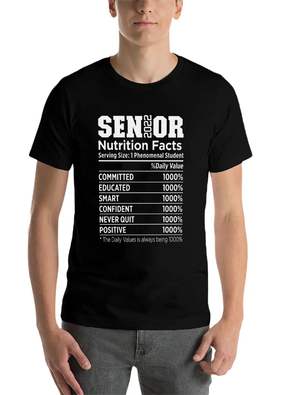 Senior 2022 Nutrition Facts Funny Class Of 2022 Timeless Short Sleeve Tee – Comfy And Minimalist Design