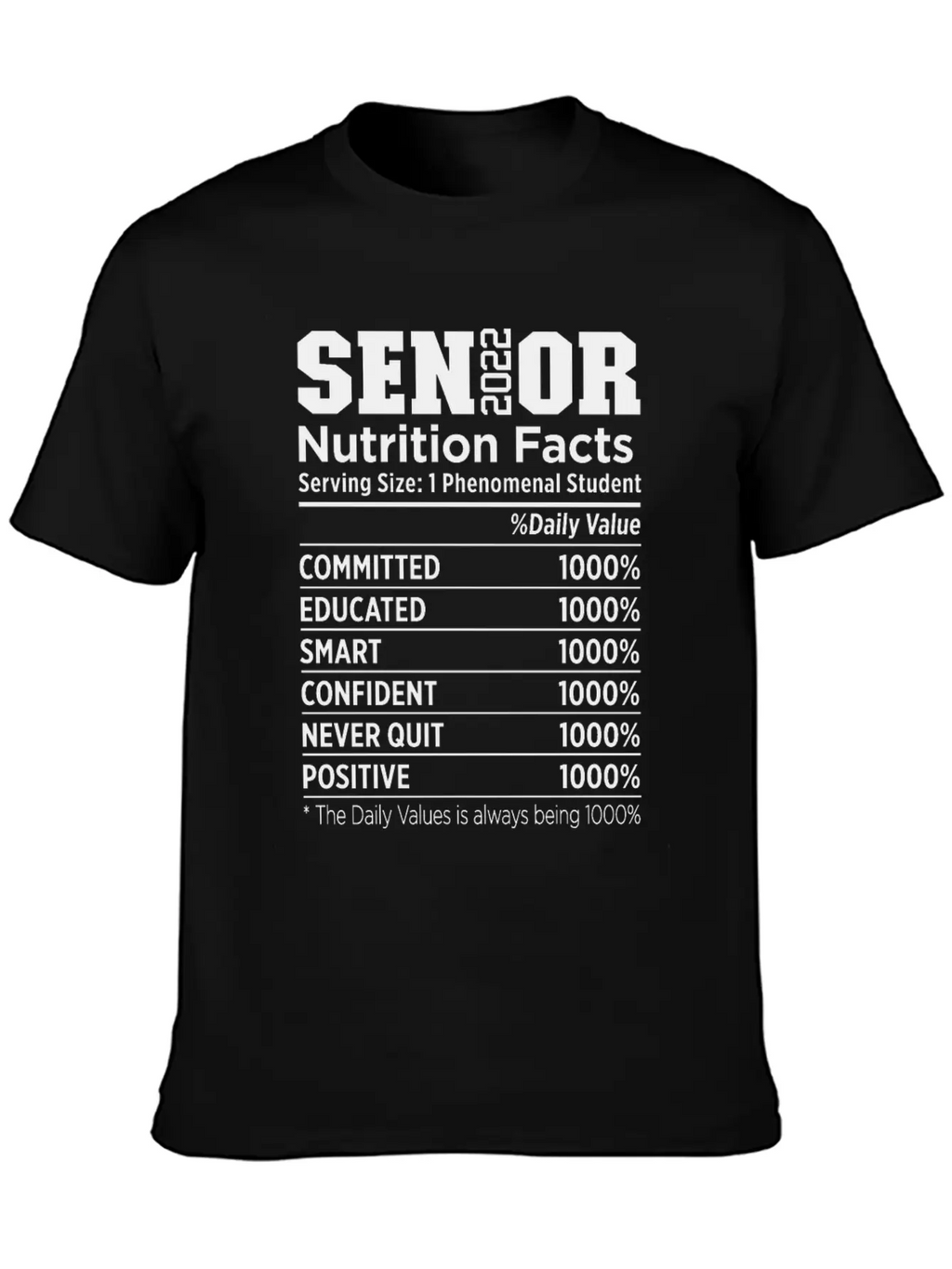 Senior 2022 Nutrition Facts Funny Class Of 2022 Timeless Short Sleeve Tee – Comfy And Minimalist Design