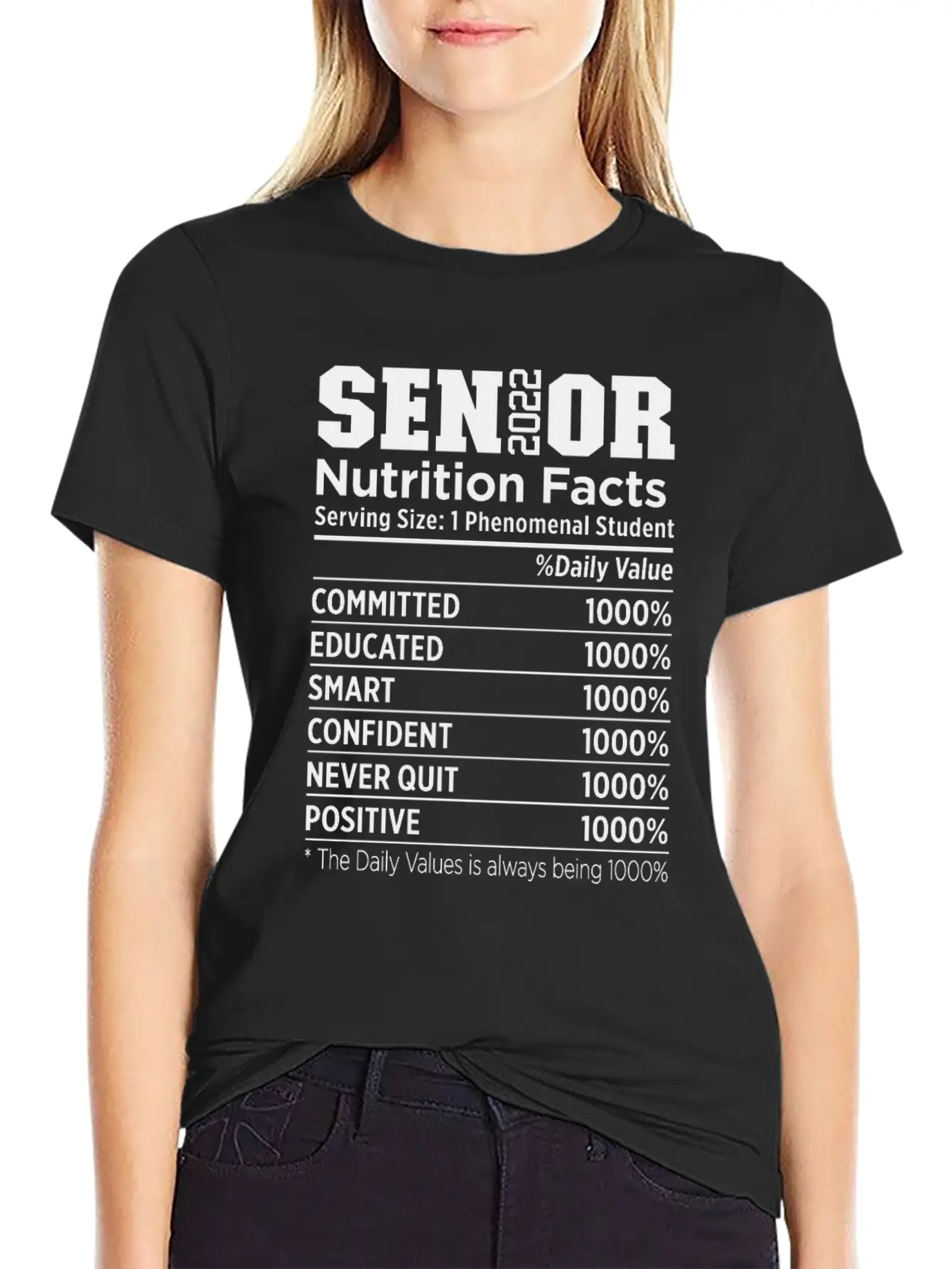 Senior 2022 Nutrition Facts Funny Class Of 2022 Timeless Short Sleeve Tee – Comfy And Minimalist Design