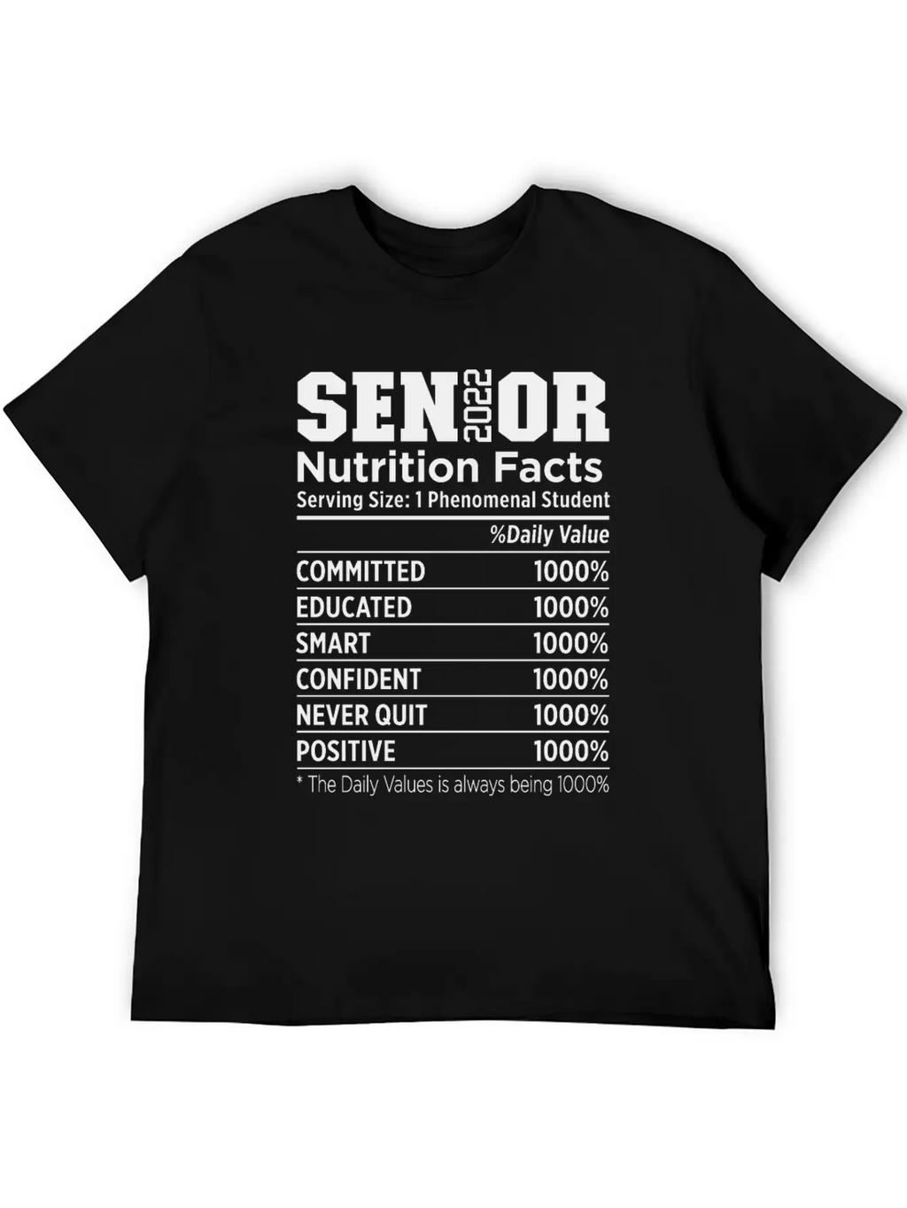 Senior 2022 Nutrition Facts Funny Class Of 2022 Timeless Short Sleeve Tee – Comfy And Minimalist Design