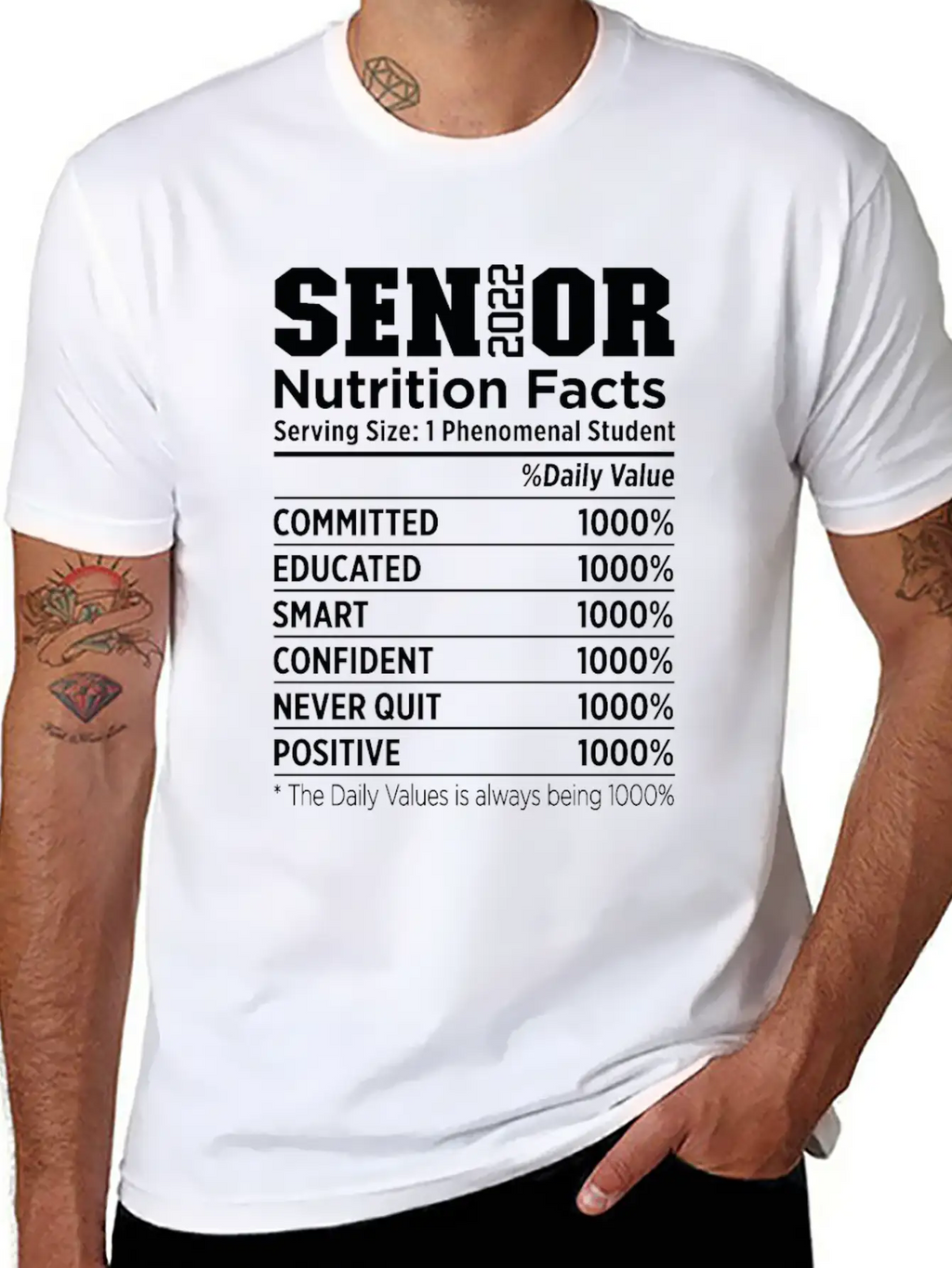 Senior 2022 Nutrition Facts Funny Class Of 2022 Timeless Short Sleeve Tee – Comfy And Minimalist Design