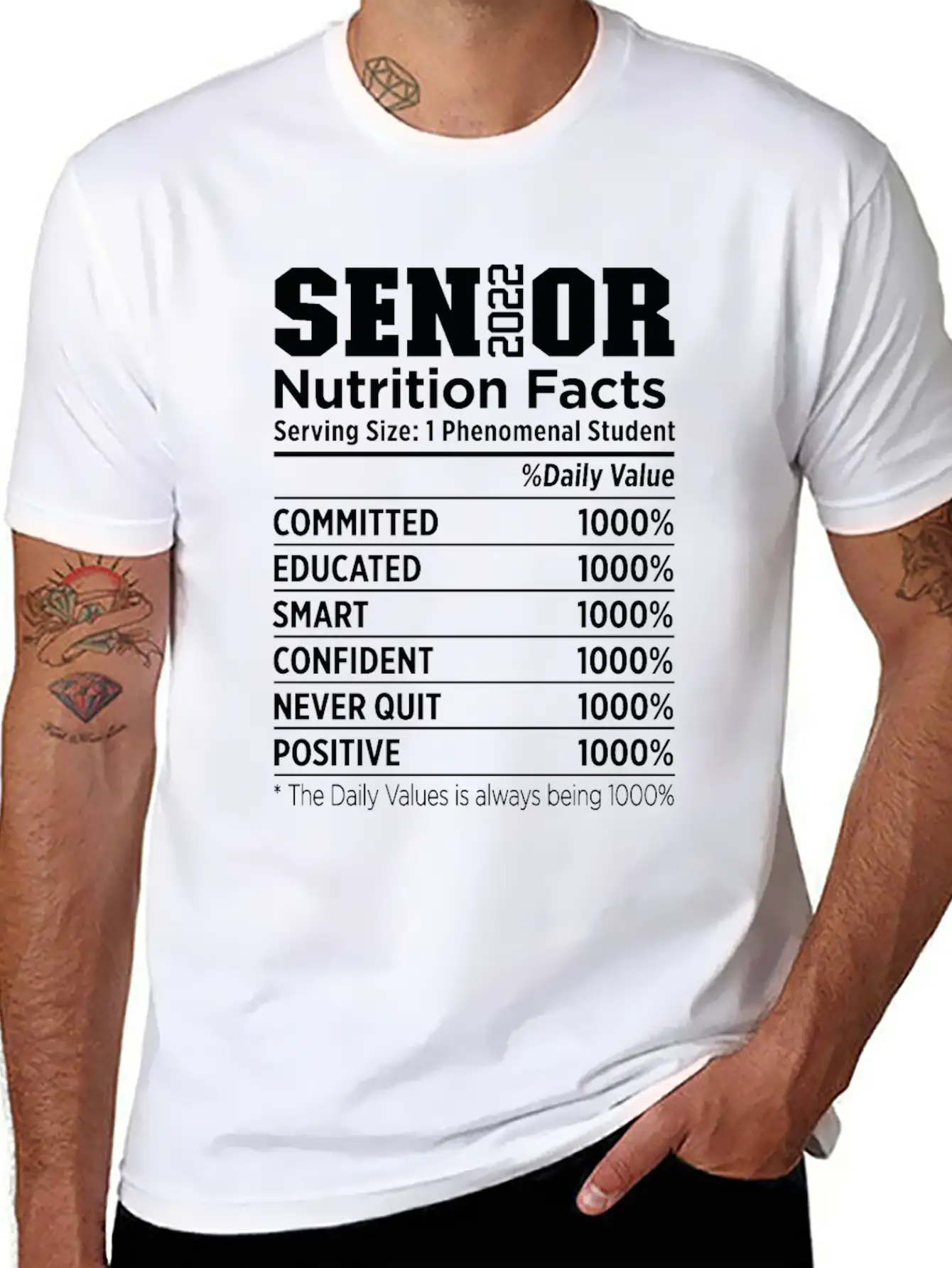 Senior 2022 Nutrition Facts Funny Class Of 2022 Timeless Short Sleeve Tee – Comfy And Minimalist Design