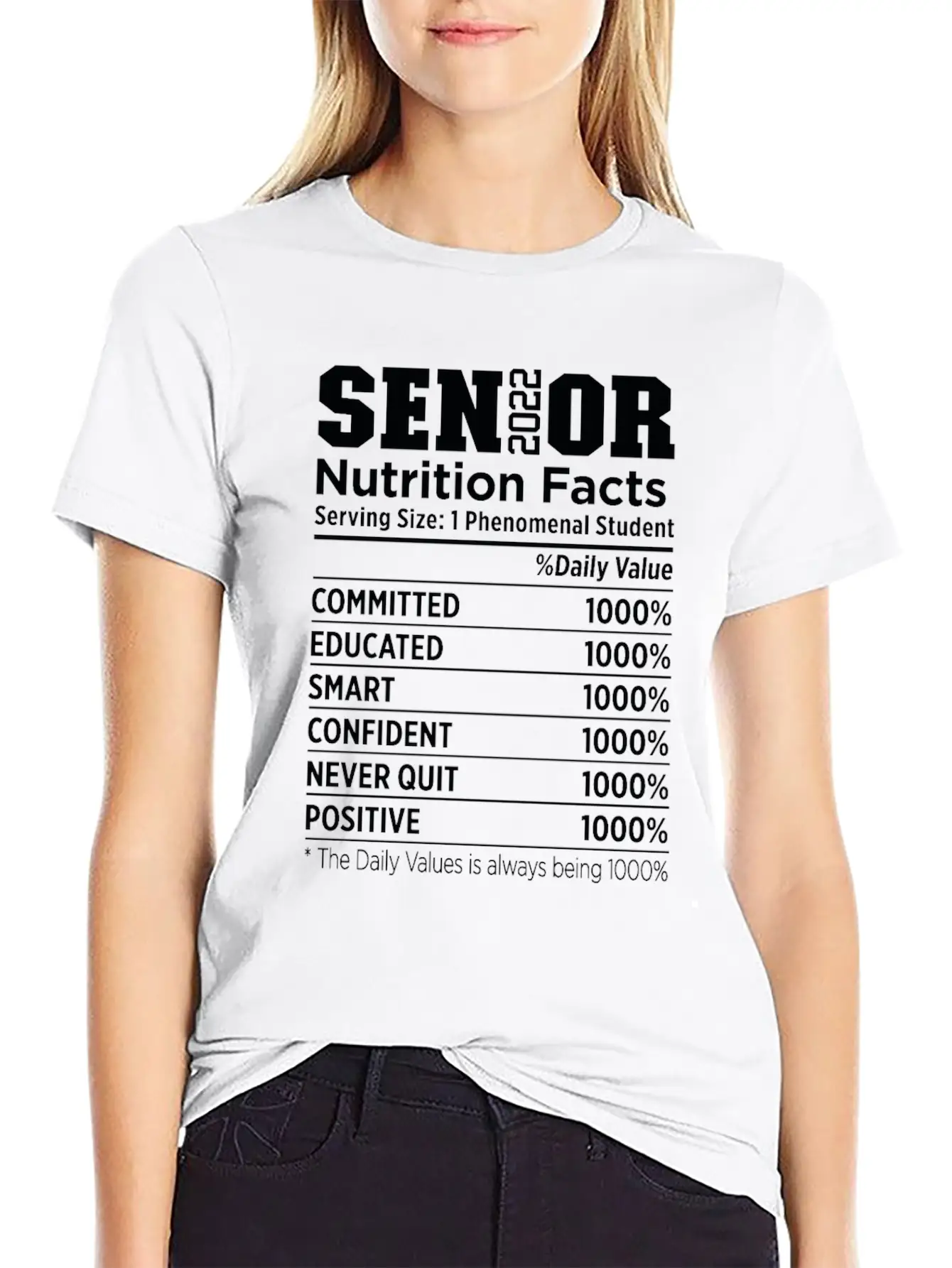 Senior 2022 Nutrition Facts Funny Class Of 2022 Timeless Short Sleeve Tee – Comfy And Minimalist Design