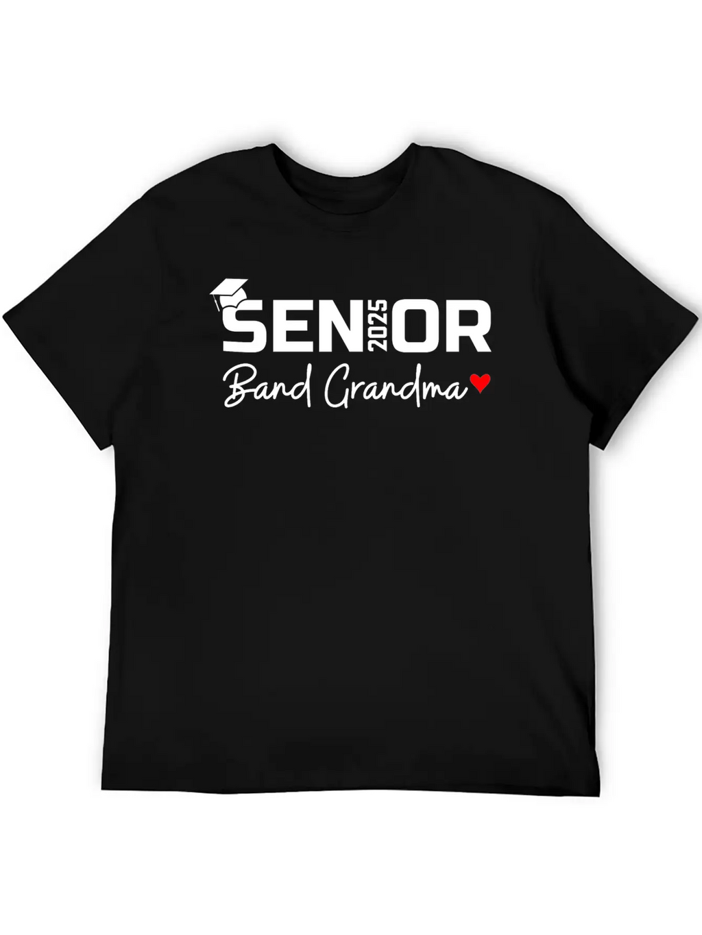 Senior Band Grandma 2025 Marching Band Grandparent Breathable Graphic T-Shirt – Perfect For Casual Days