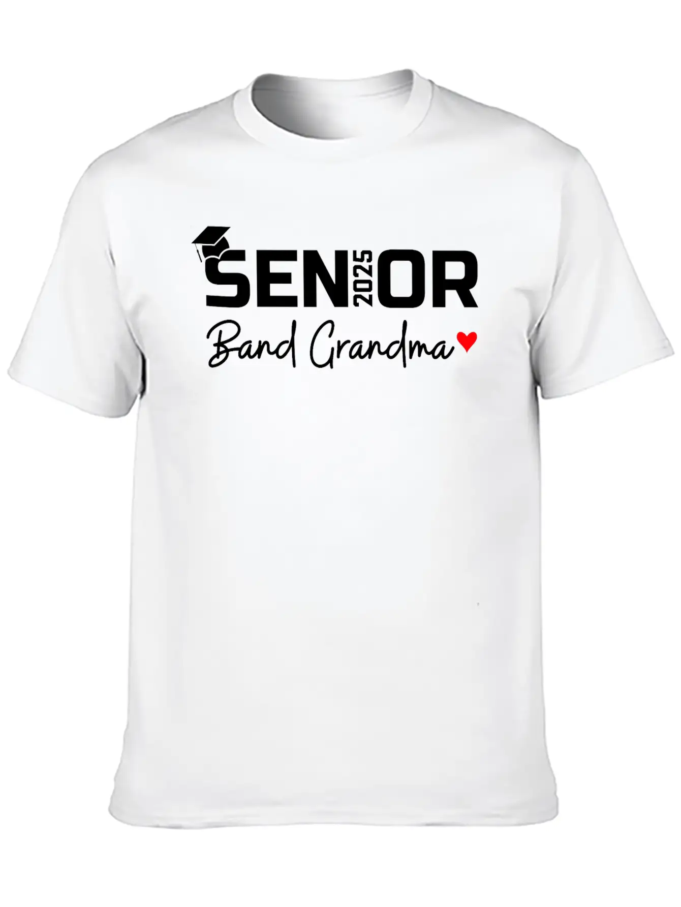 Senior Band Grandma 2025 Marching Band Grandparent Breathable Graphic T-Shirt – Perfect For Casual Days
