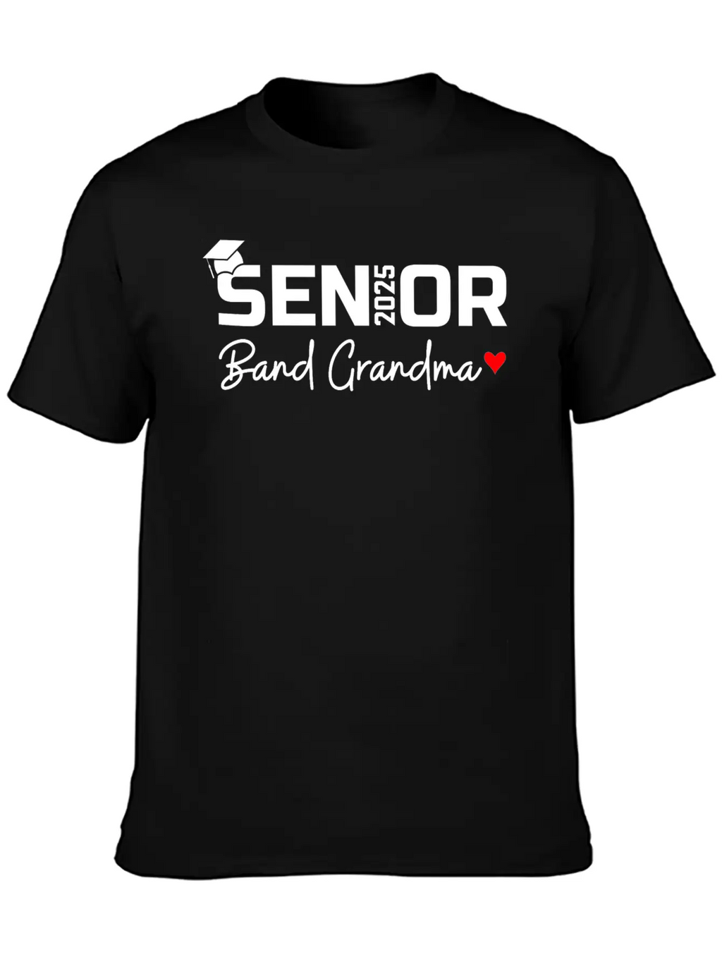 Senior Band Grandma 2025 Marching Band Grandparent Breathable Graphic T-Shirt – Perfect For Casual Days