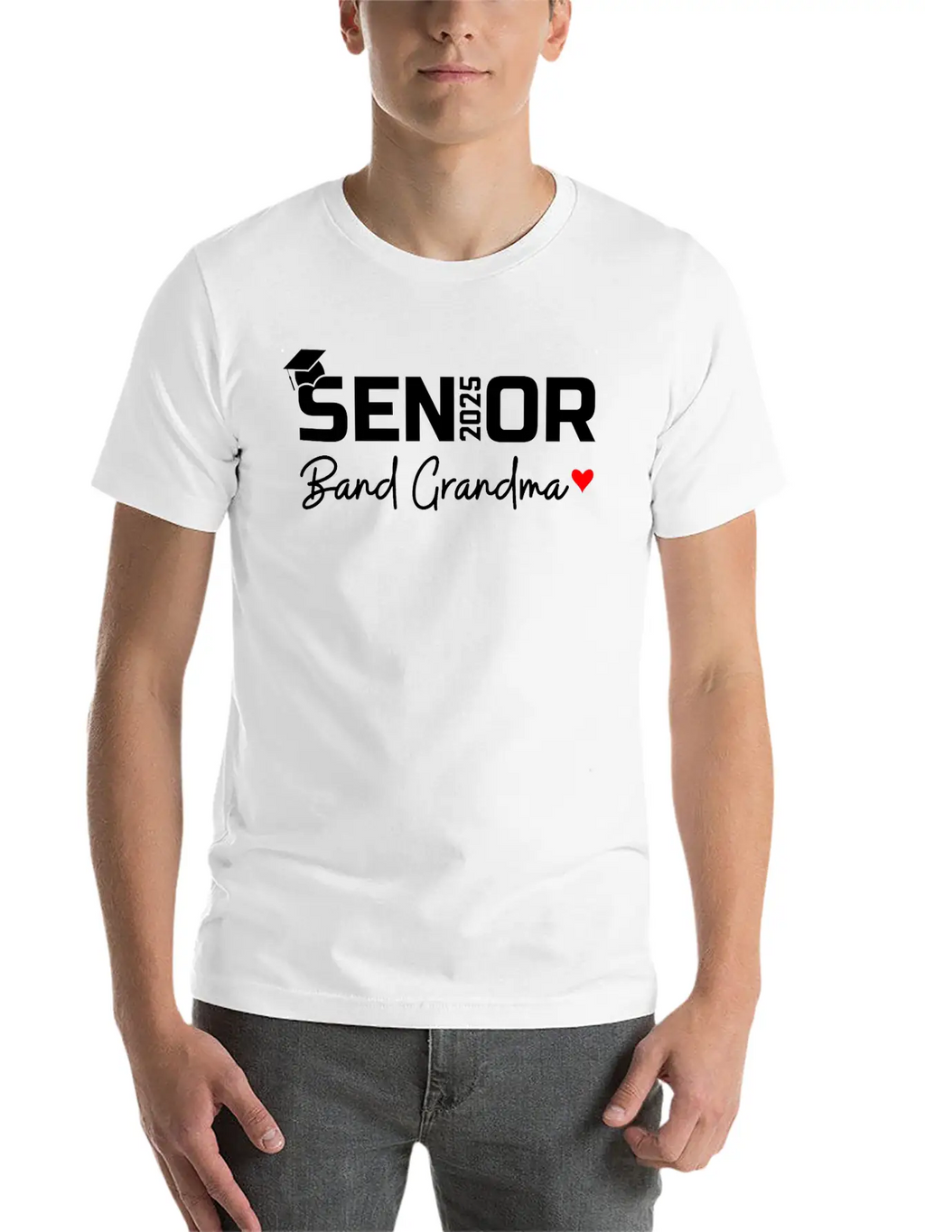 Senior Band Grandma 2025 Marching Band Grandparent Breathable Graphic T-Shirt – Perfect For Casual Days