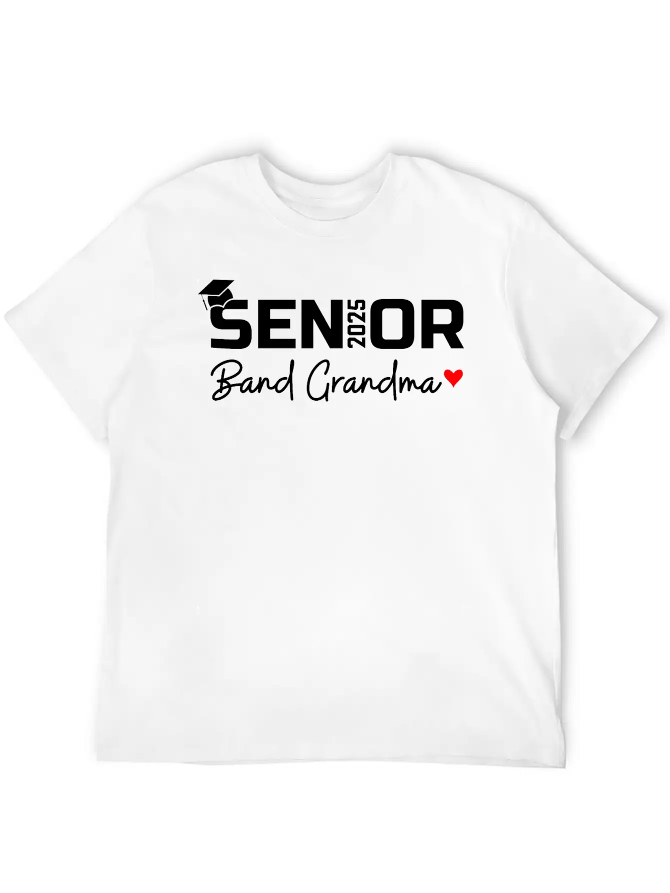 Senior Band Grandma 2025 Marching Band Grandparent Breathable Graphic T-Shirt – Perfect For Casual Days