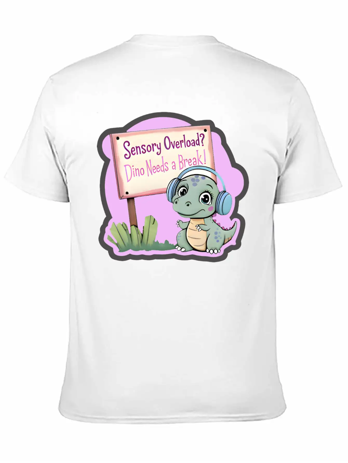 Sensory Overload? Dino Needs A Break! - Autism Day Relaxed Everyday Tee – Lightweight And Durable Cotton