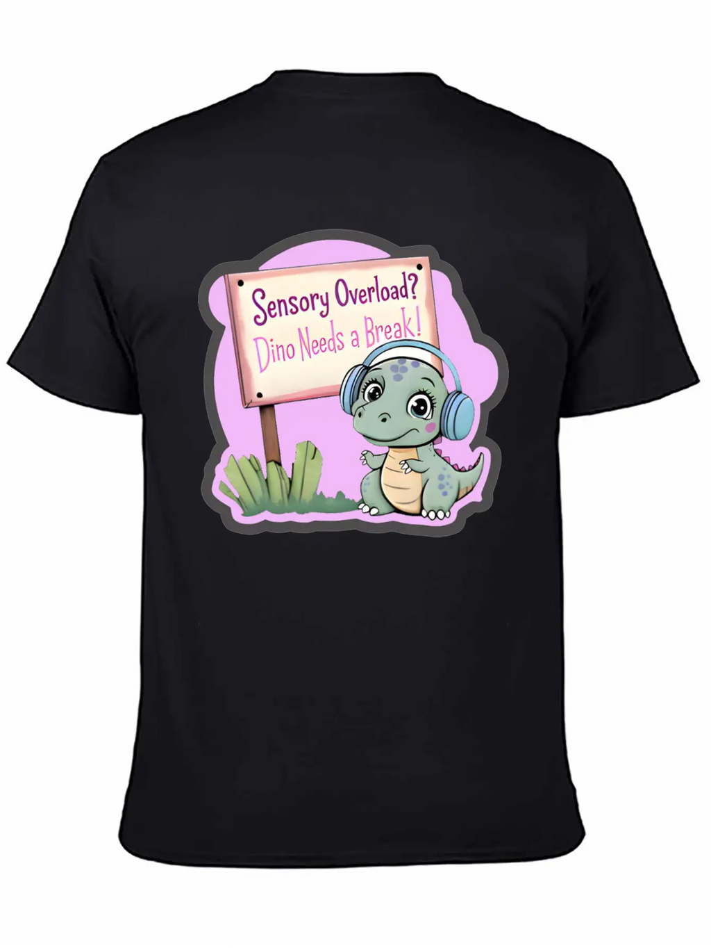 Sensory Overload? Dino Needs A Break! - Autism Day Relaxed Everyday Tee – Lightweight And Durable Cotton