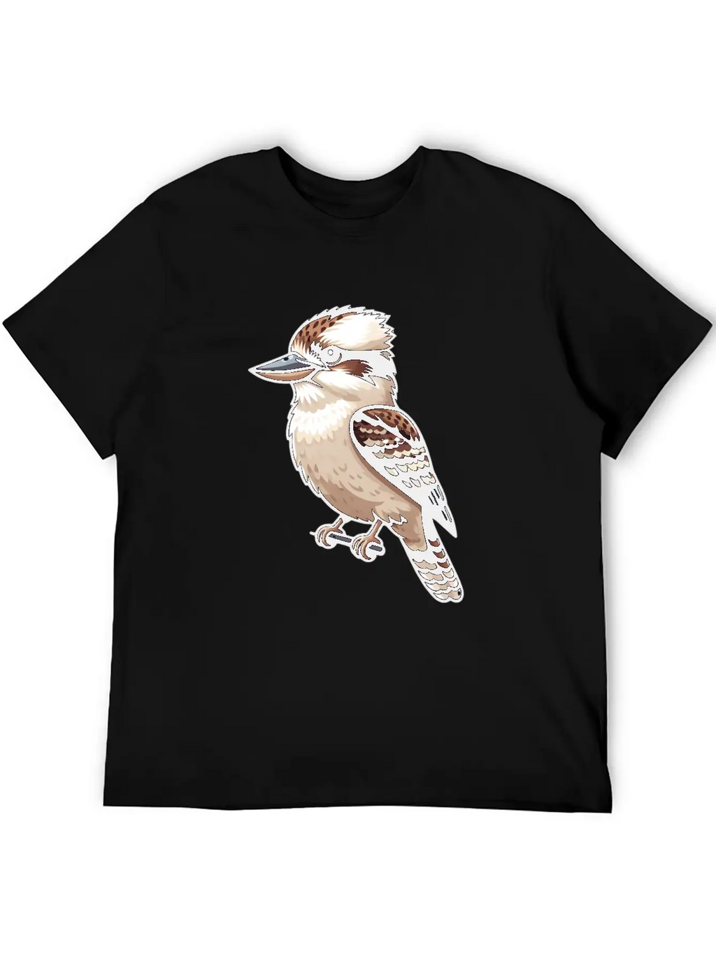 Serene Kookaburra Bird On A Branch Unisex Casual T-Shirt – Clean Design For Daily Comfort