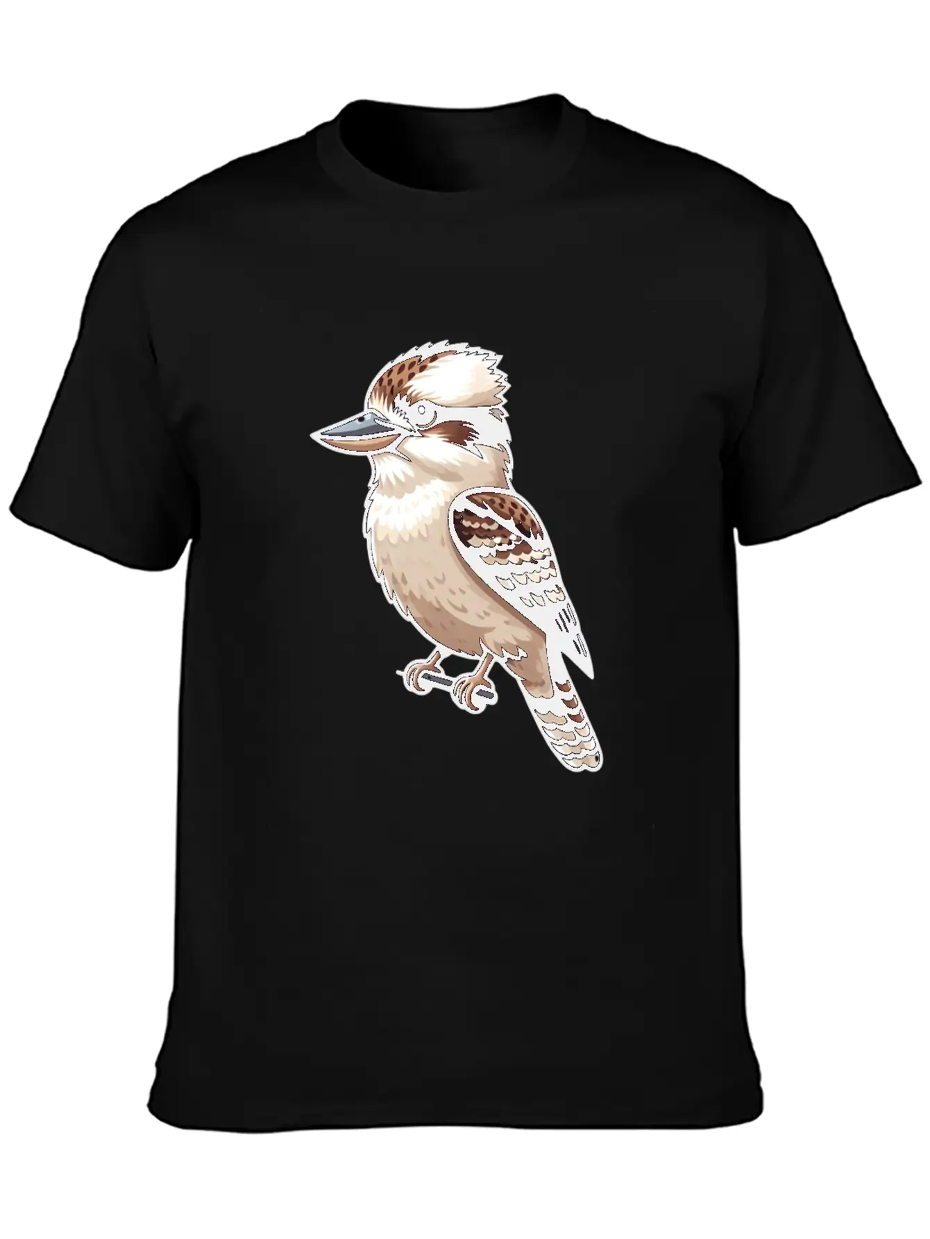 Serene Kookaburra Bird On A Branch Unisex Casual T-Shirt – Clean Design For Daily Comfort