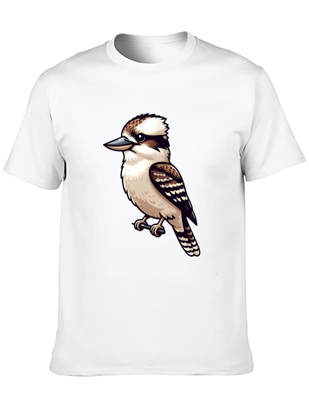 Serene Kookaburra Bird On A Branch Unisex Casual T-Shirt – Clean Design For Daily Comfort