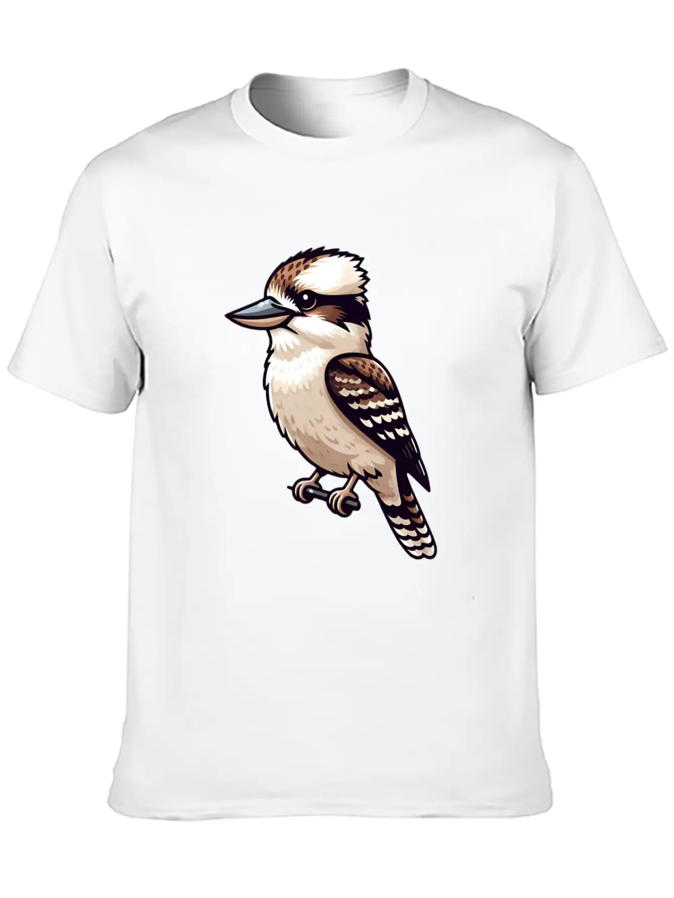 Serene Kookaburra Bird On A Branch Unisex Casual T-Shirt – Clean Design For Daily Comfort