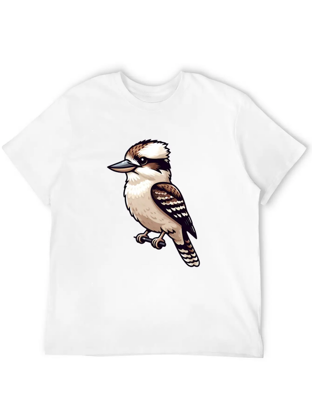 Serene Kookaburra Bird On A Branch Unisex Casual T-Shirt – Clean Design For Daily Comfort