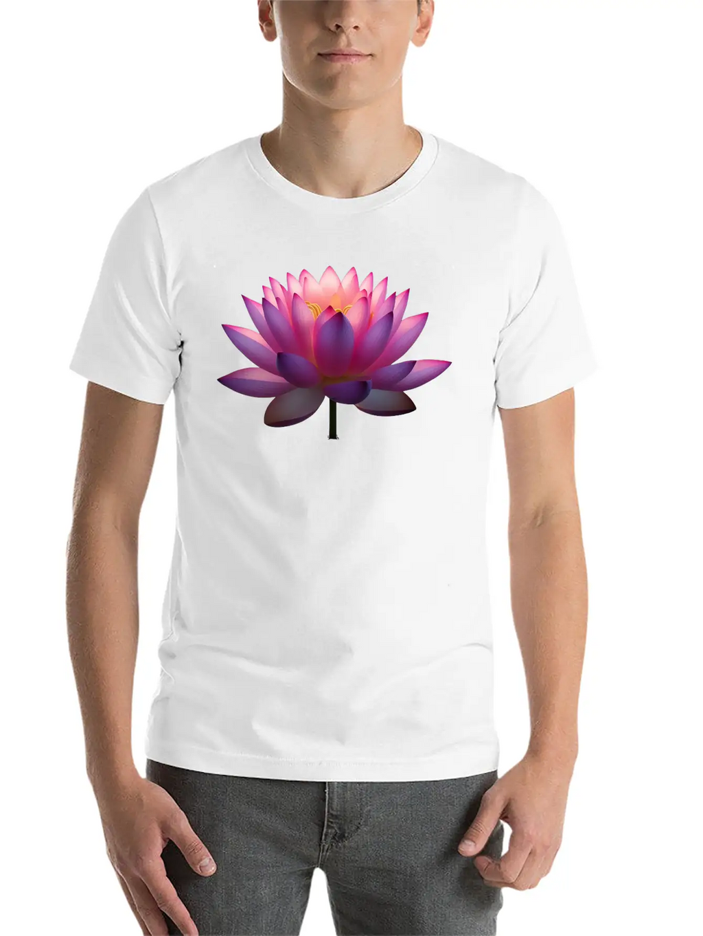 Serene Lotus Bloom Unisex Casual T-Shirt – Clean Design For Daily Comfort