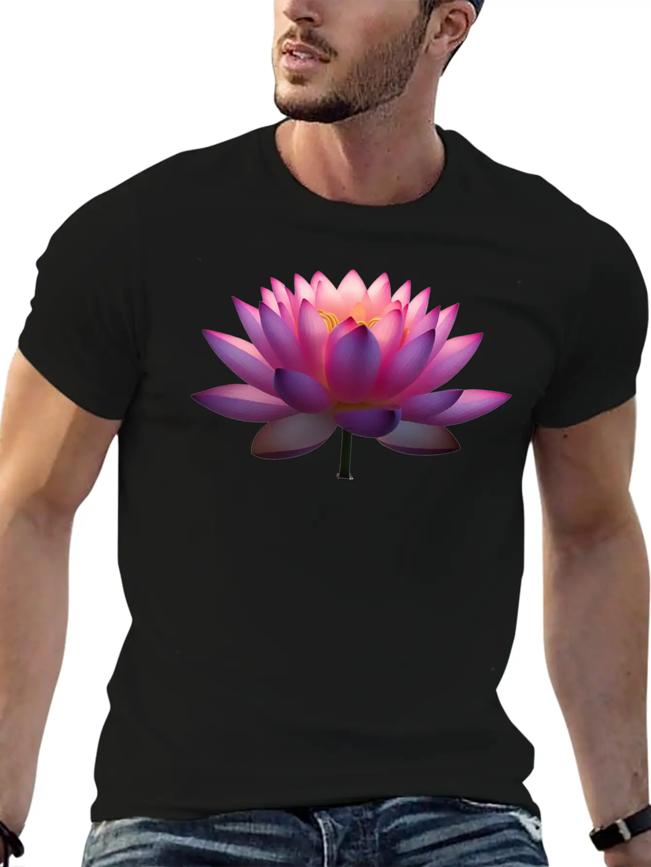 Serene Lotus Bloom Unisex Casual T-Shirt – Clean Design For Daily Comfort