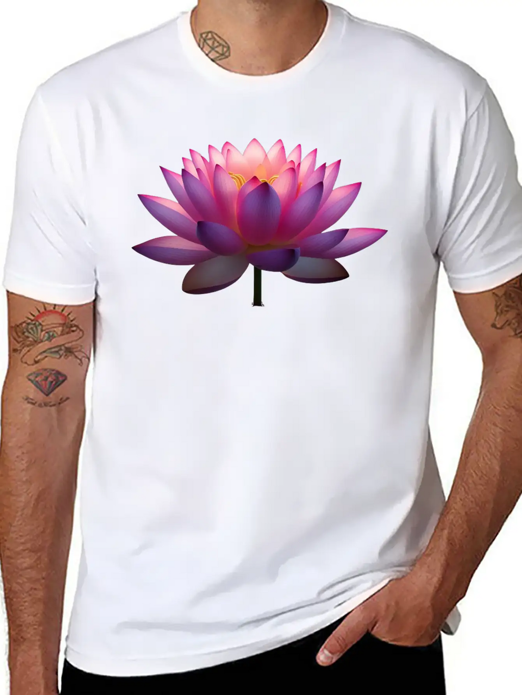 Serene Lotus Bloom Unisex Casual T-Shirt – Clean Design For Daily Comfort