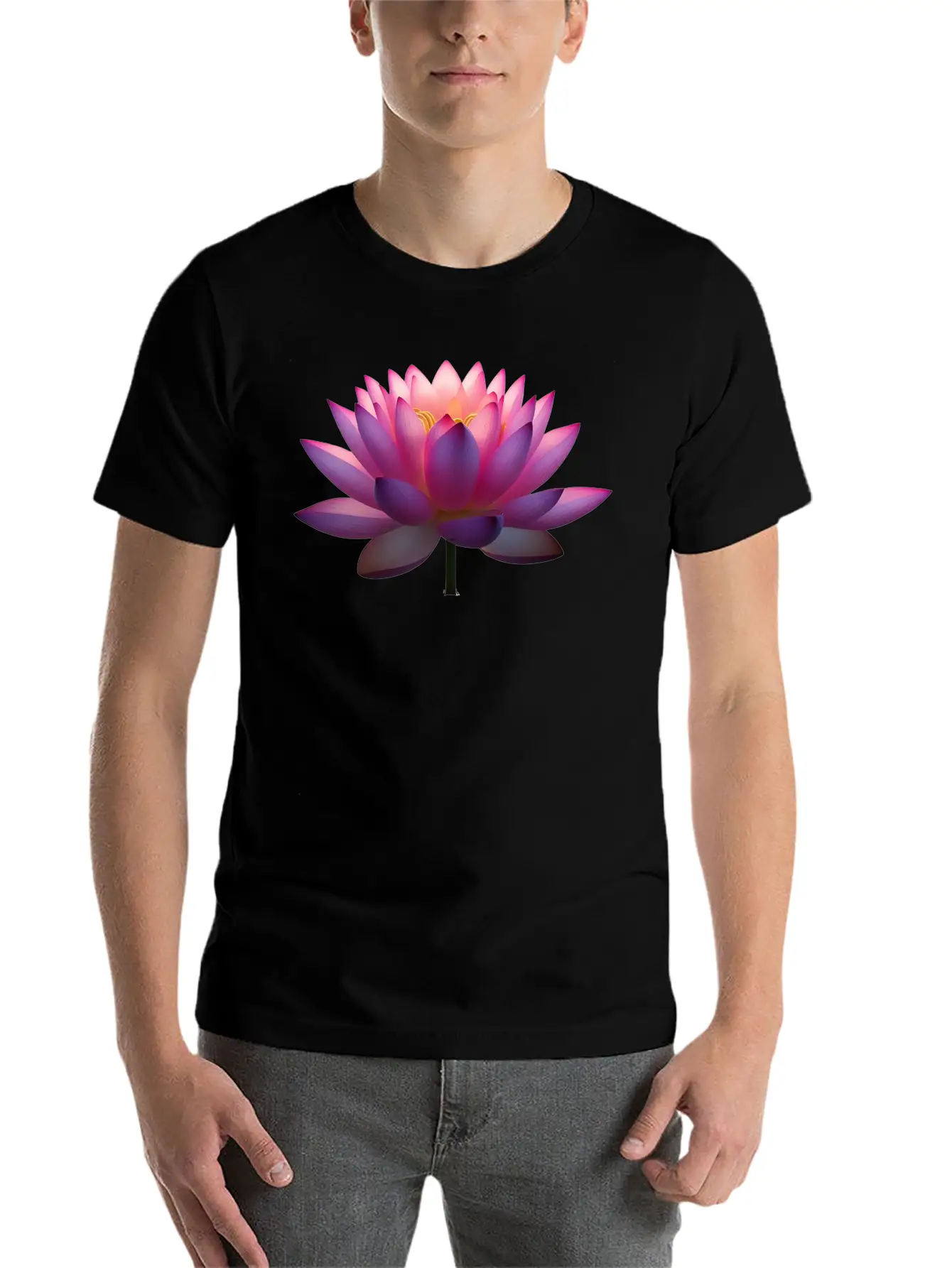 Serene Lotus Bloom Unisex Casual T-Shirt – Clean Design For Daily Comfort