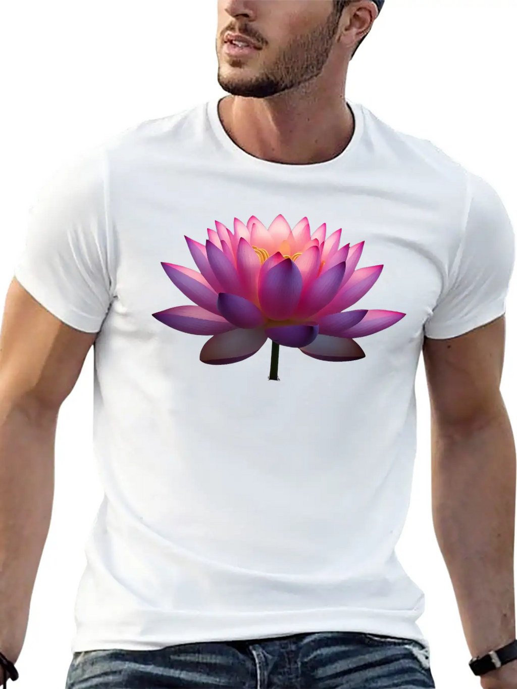 Serene Lotus Bloom Unisex Casual T-Shirt – Clean Design For Daily Comfort
