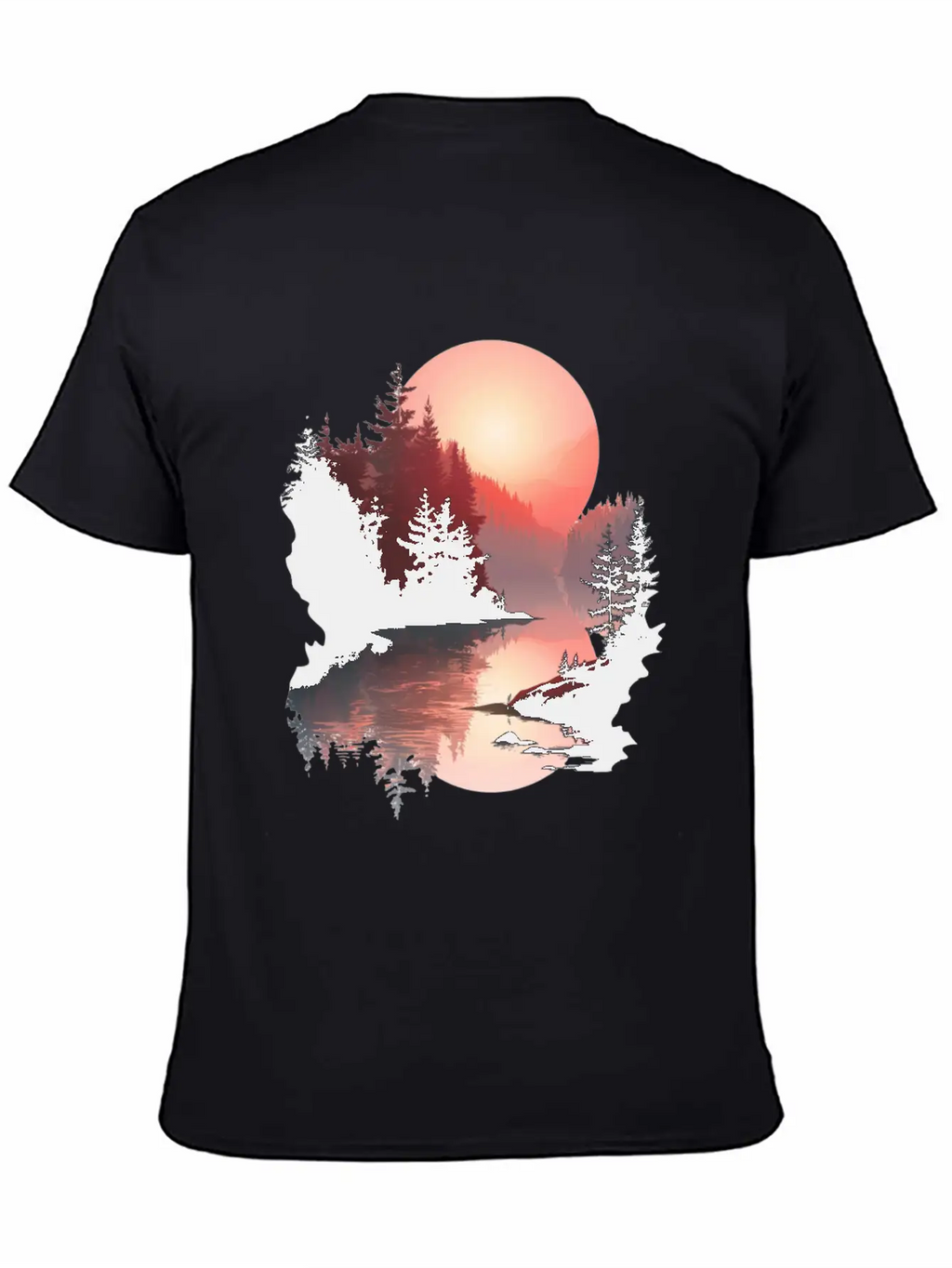 Serene Sunset Reflections In Nature Stylish Everyday T-Shirt – Unisex Basic Cotton Tee