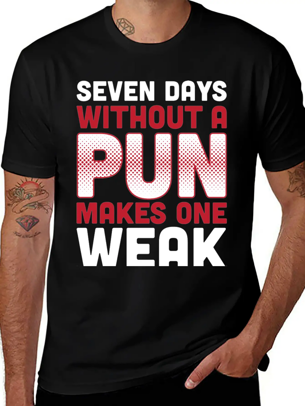 Seven Days Without A Pun Makes One Weak Dad Joke T Timeless Short Sleeve Tee – Comfy And Minimalist Design