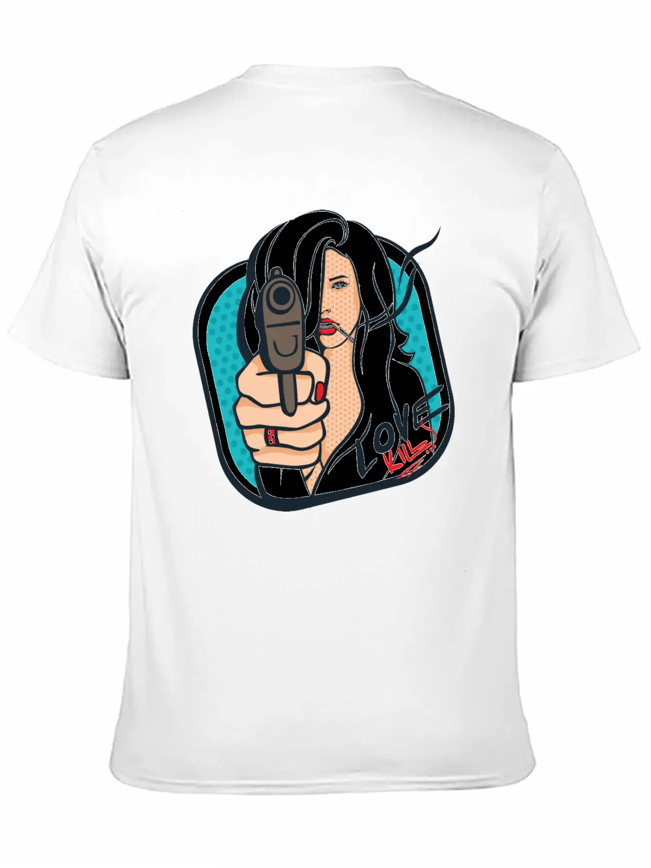 Sexy Woman With A Gun - Pop Art Retro Design Classic Cotton Tee – Unisex Comfort For Any Season