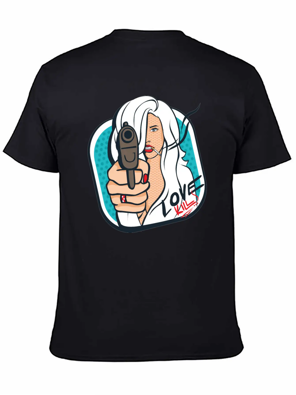 Sexy Woman With A Gun - Pop Art Retro Design Classic Cotton Tee – Unisex Comfort For Any Season