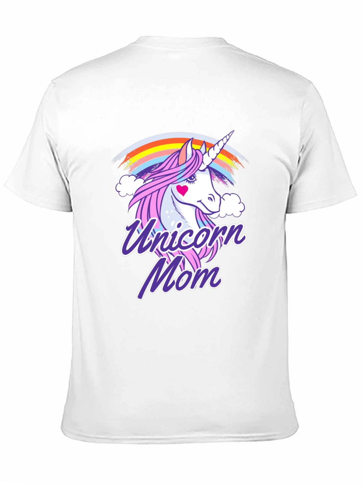 Unicorn Mom Graphic T-Shirt - Cute Rainbow Design