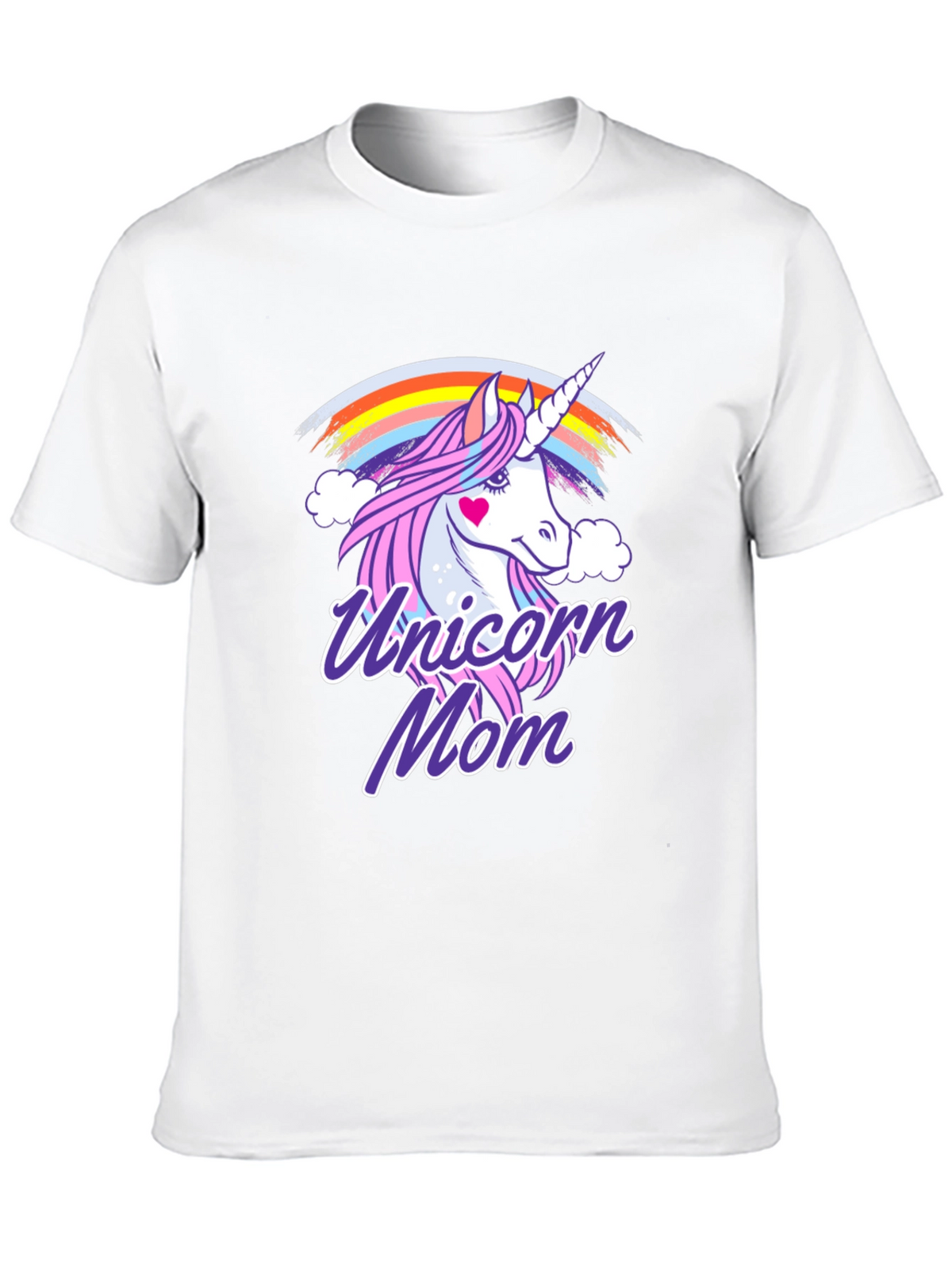 Unicorn Mom Graphic T-Shirt - Cute Rainbow Design